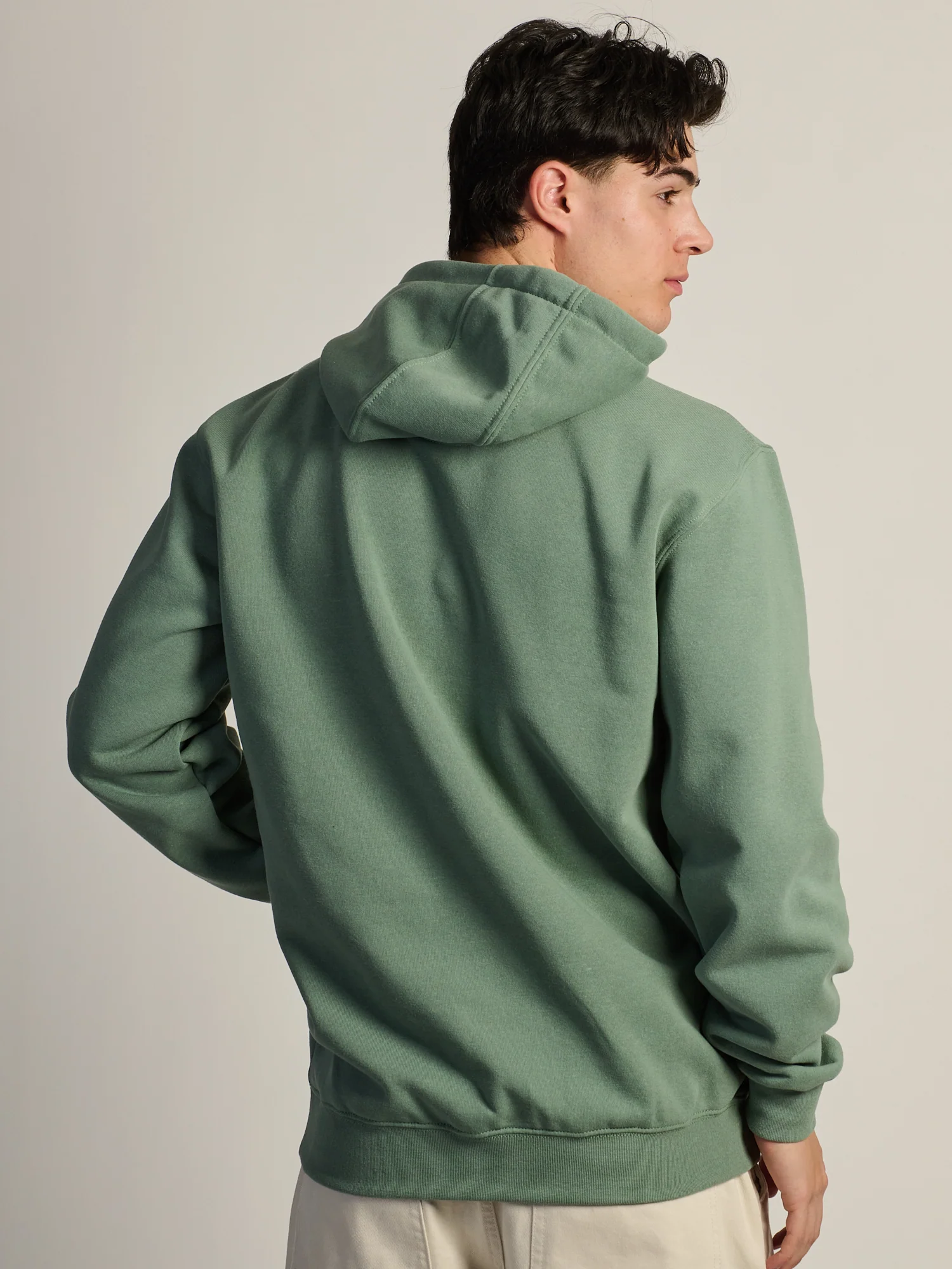 CARHARTT LOGO SLEEVE PULL OVER HOODIE - GREEN FOG - Image 4