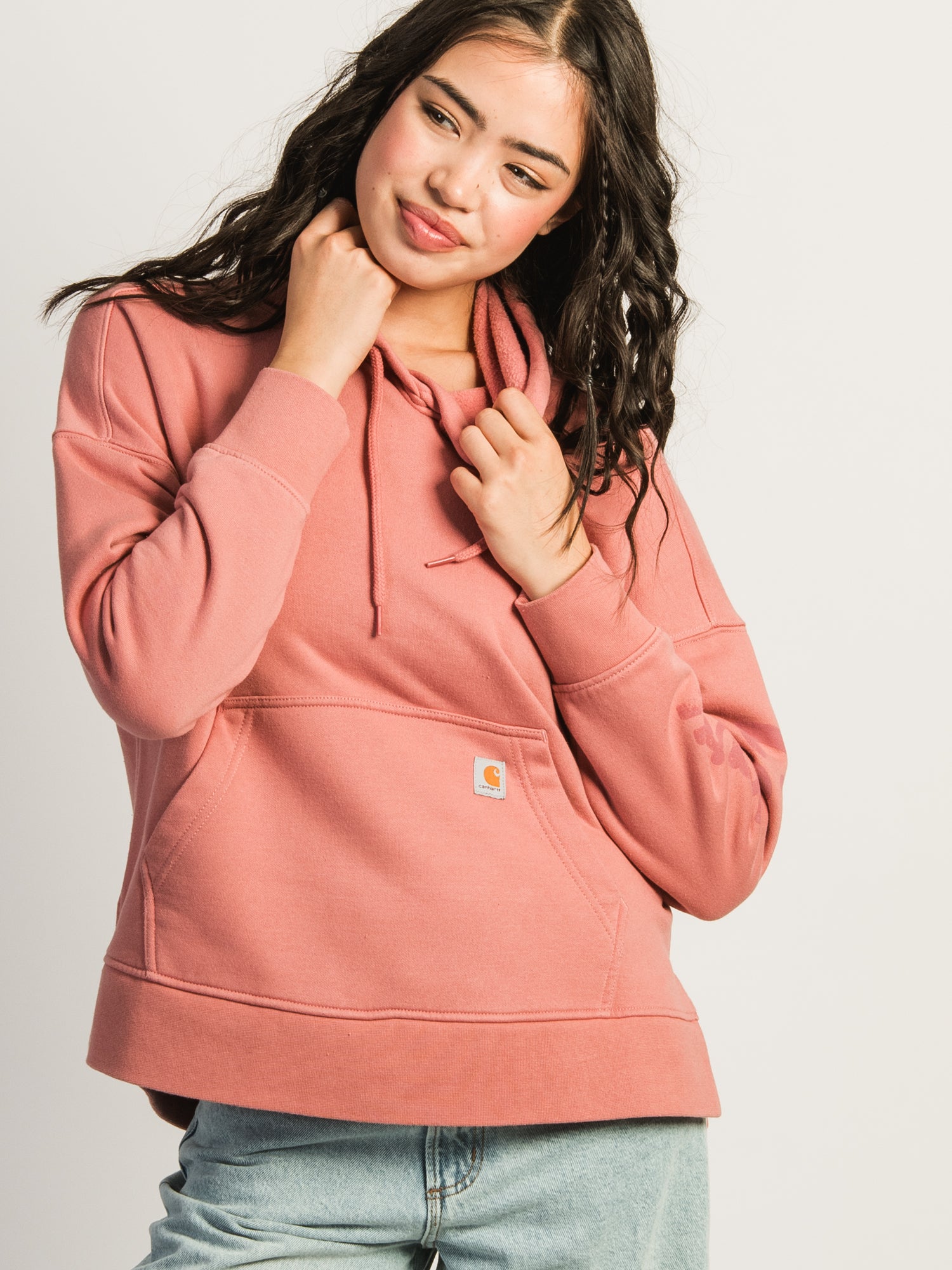 CARHARTT OVERSIZED MIDWEIGHT HEART GRAPHIC HOODIE - ROSE - Image 6