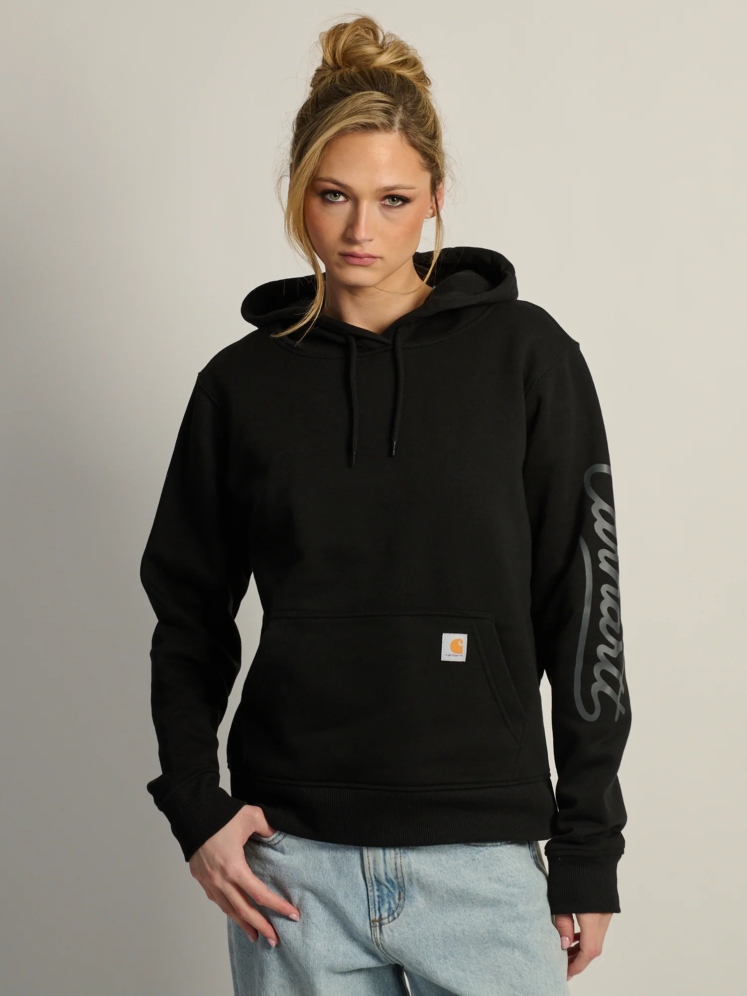 CARHARTT SAWYER SCRIPT LOGO SWEATER - BLACK - Image 2
