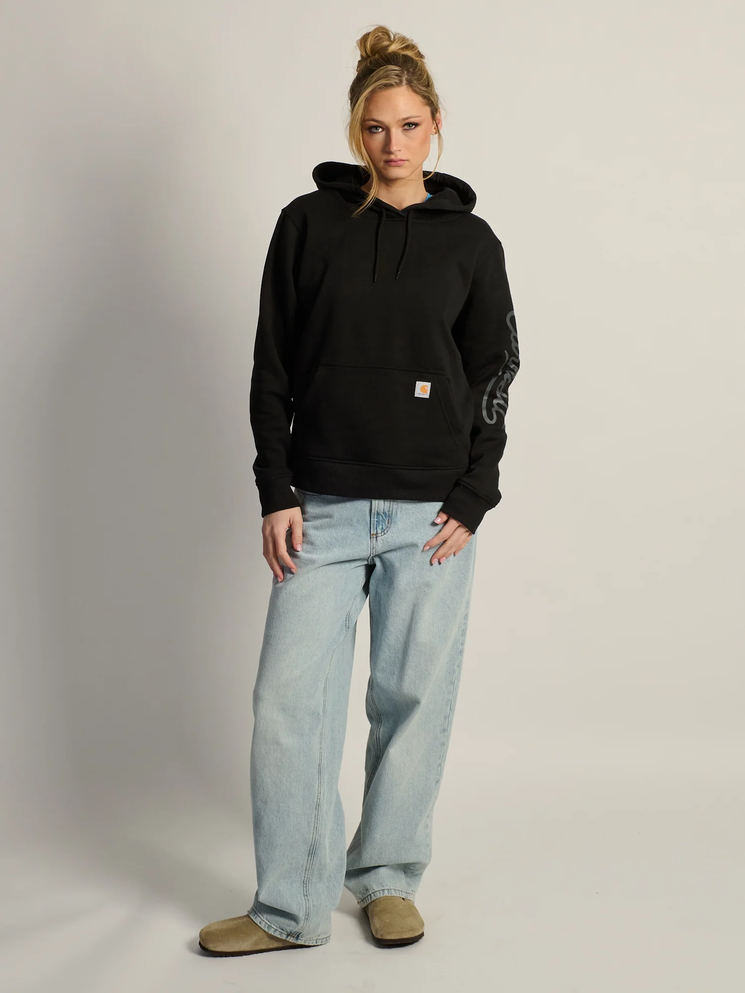 CARHARTT SAWYER SCRIPT LOGO SWEATER - BLACK - Image 3