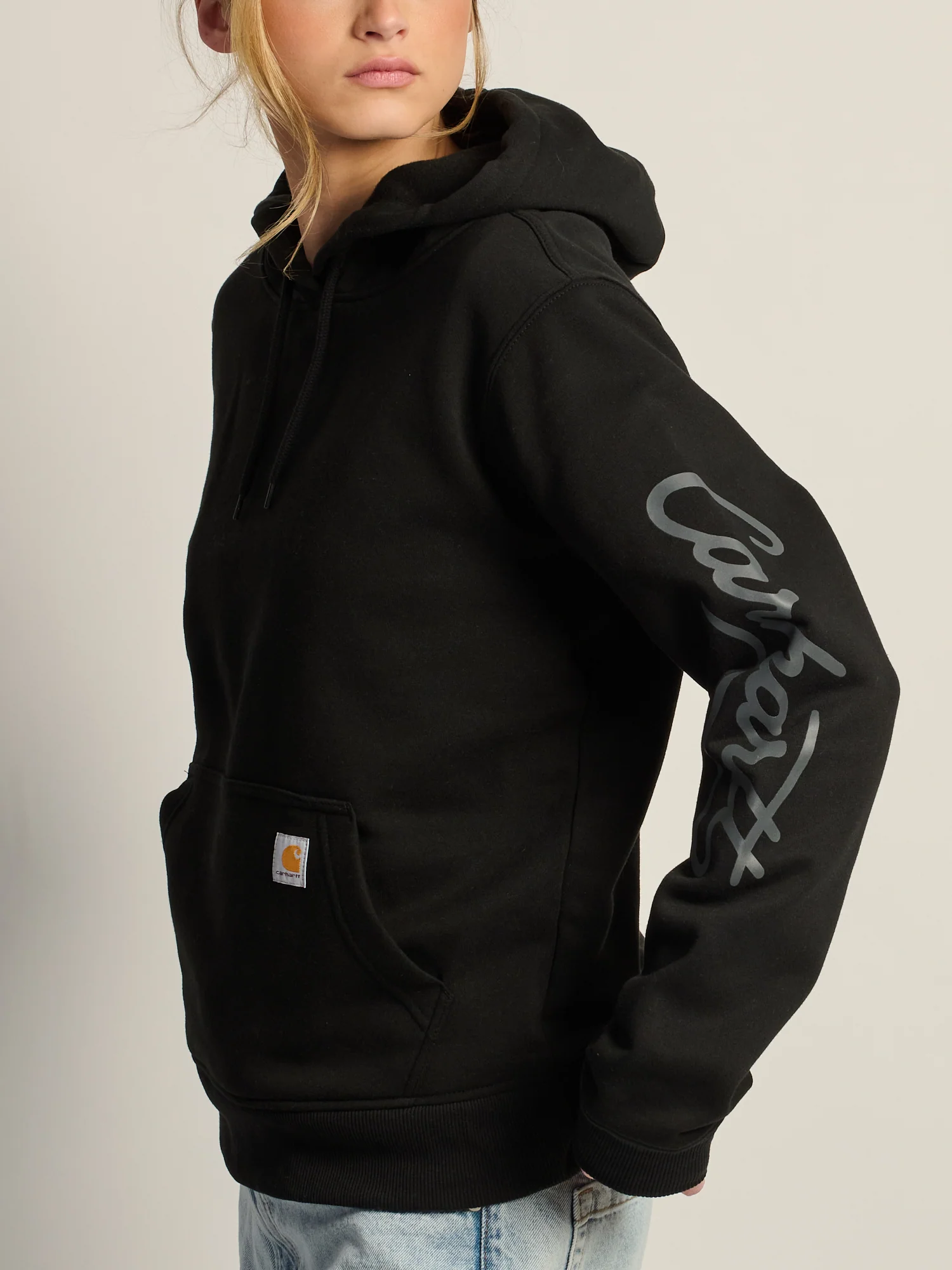 CARHARTT SAWYER SCRIPT LOGO SWEATER - BLACK - Image 4