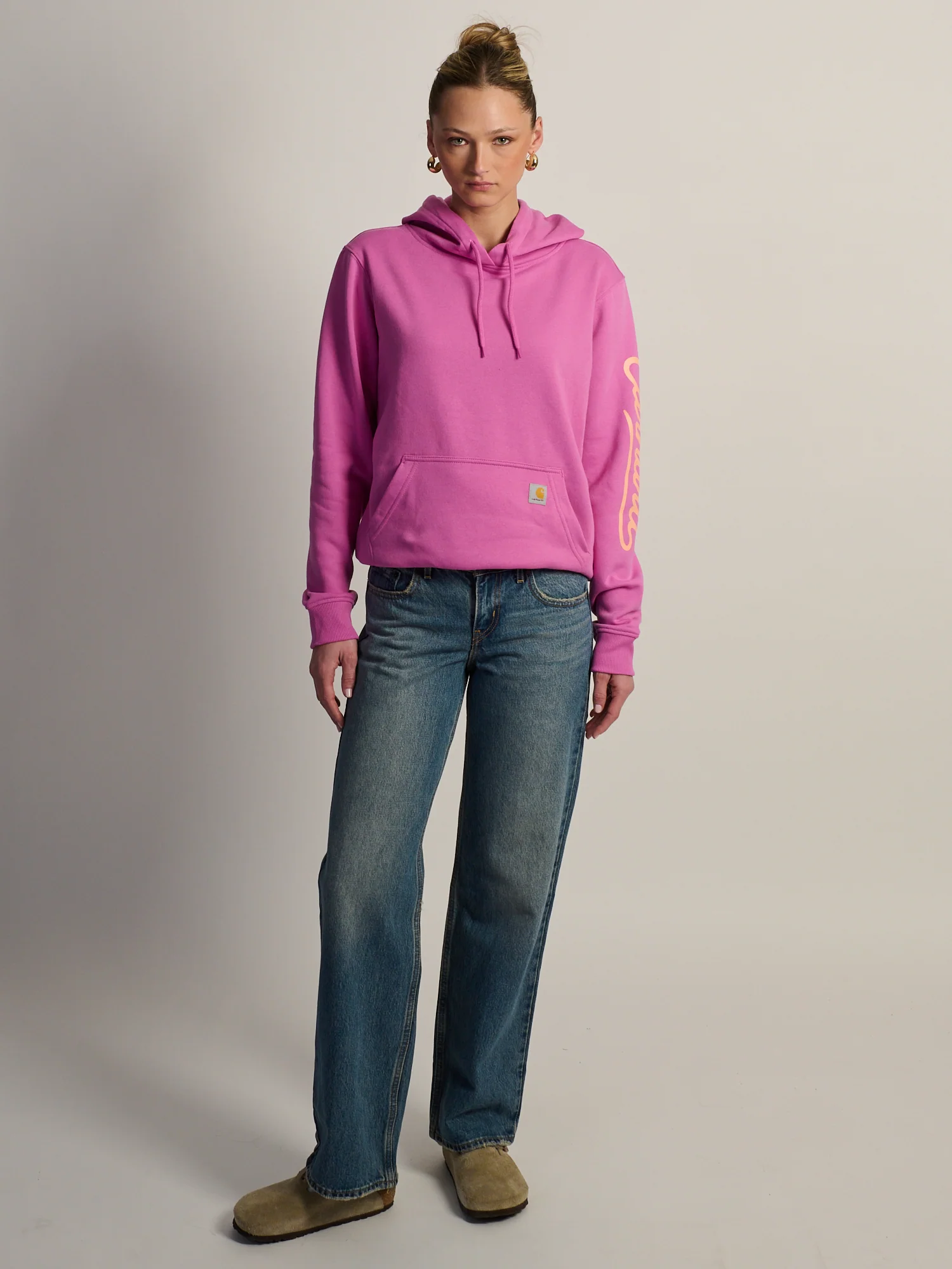 CARHARTT SAWYER SCRIPT LOGO SWEATER - FUSCHIA - Image 2