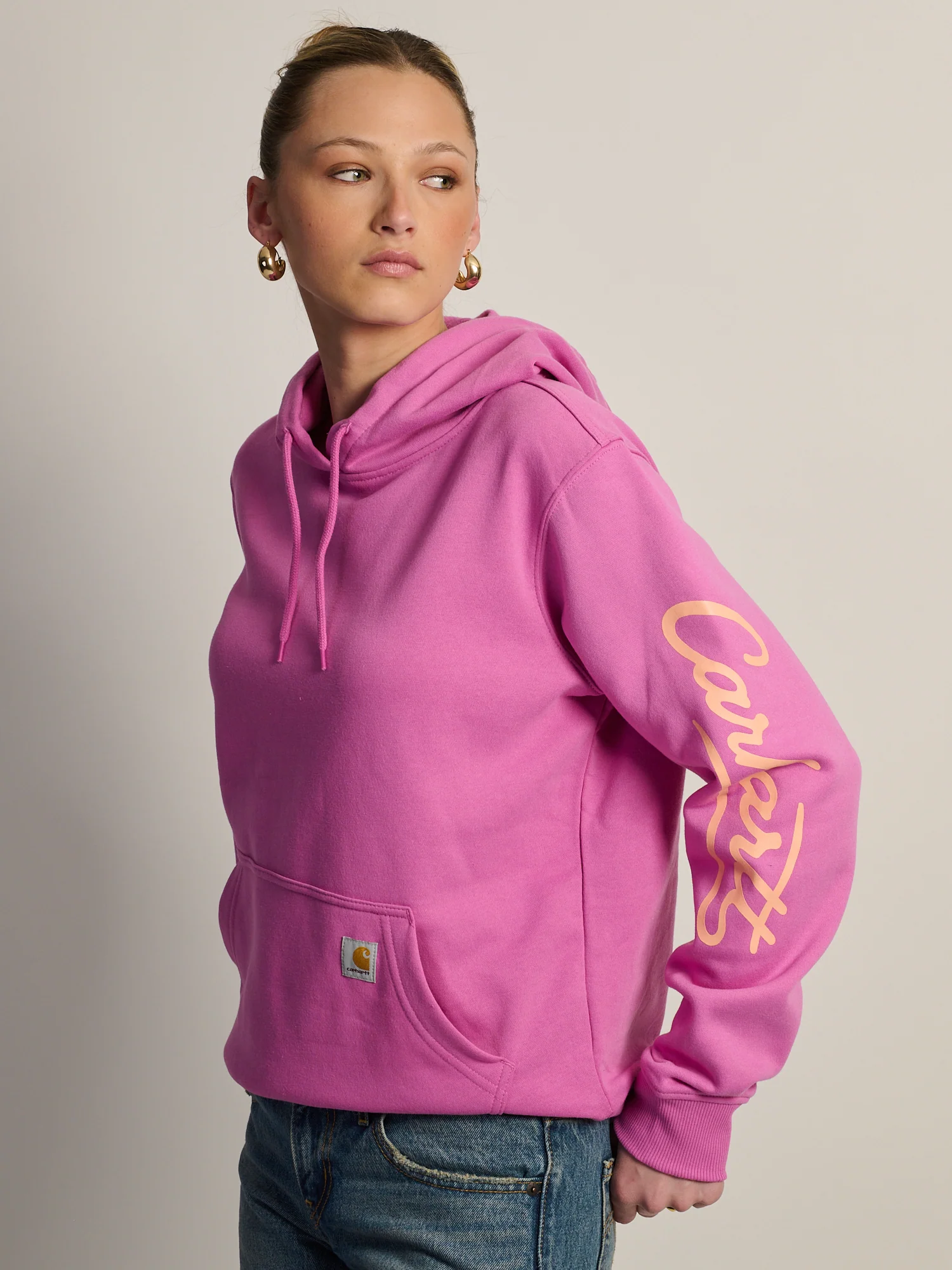 CARHARTT SAWYER SCRIPT LOGO SWEATER - FUSCHIA - Image 3