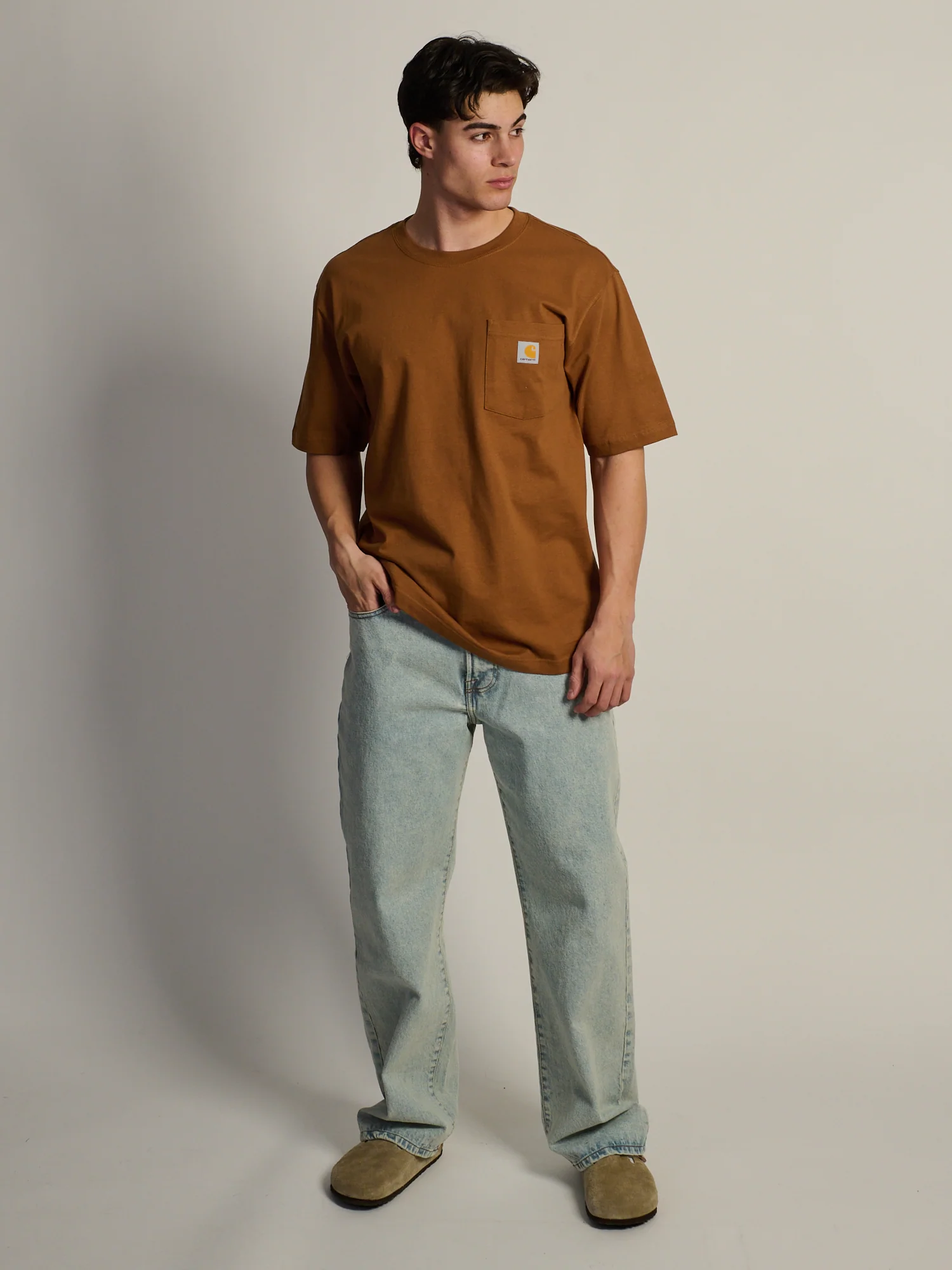 CARHARTT WORKWEAR POCKET T-SHIRT - BROWN - Image 2