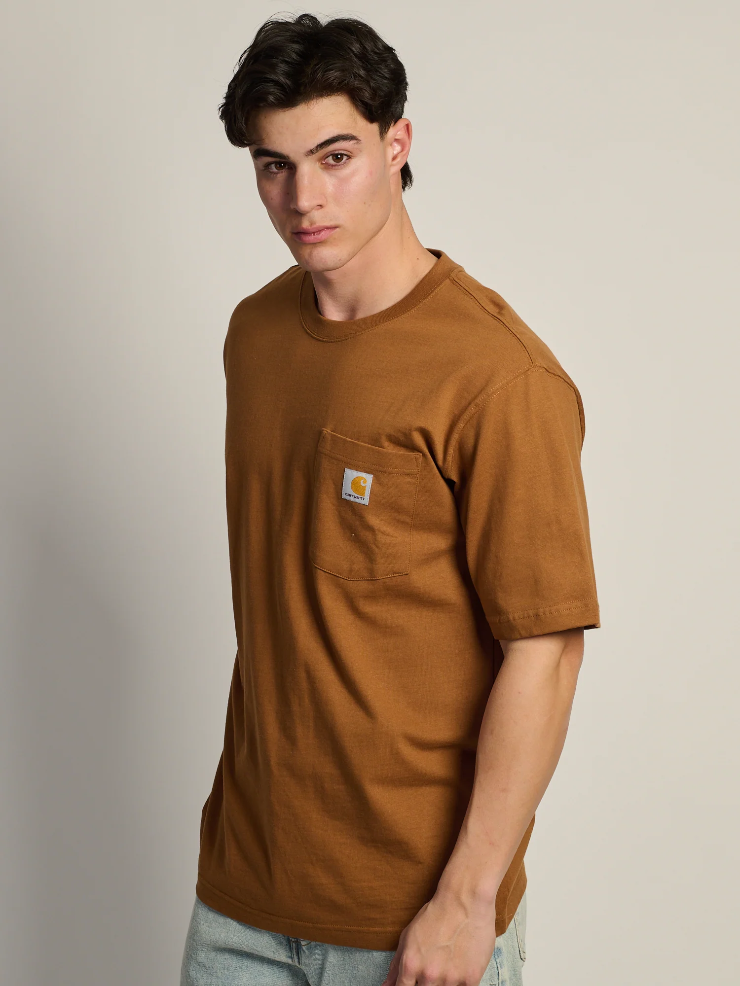 CARHARTT WORKWEAR POCKET T-SHIRT - BROWN - Image 3