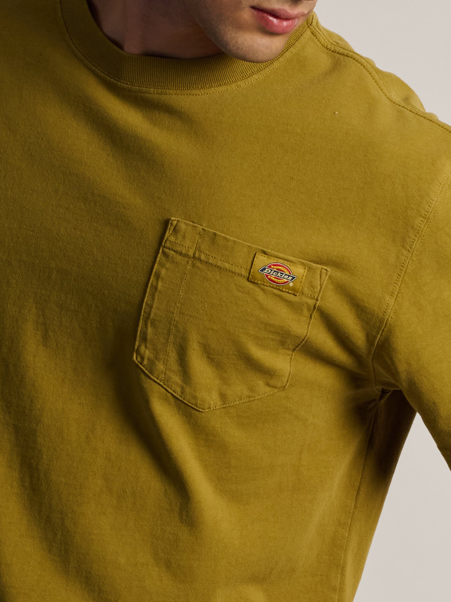 DICKIES HEAVYWEIGHT SHORT SLEEVE POCKET T-SHIRT - BROWN - Image 3