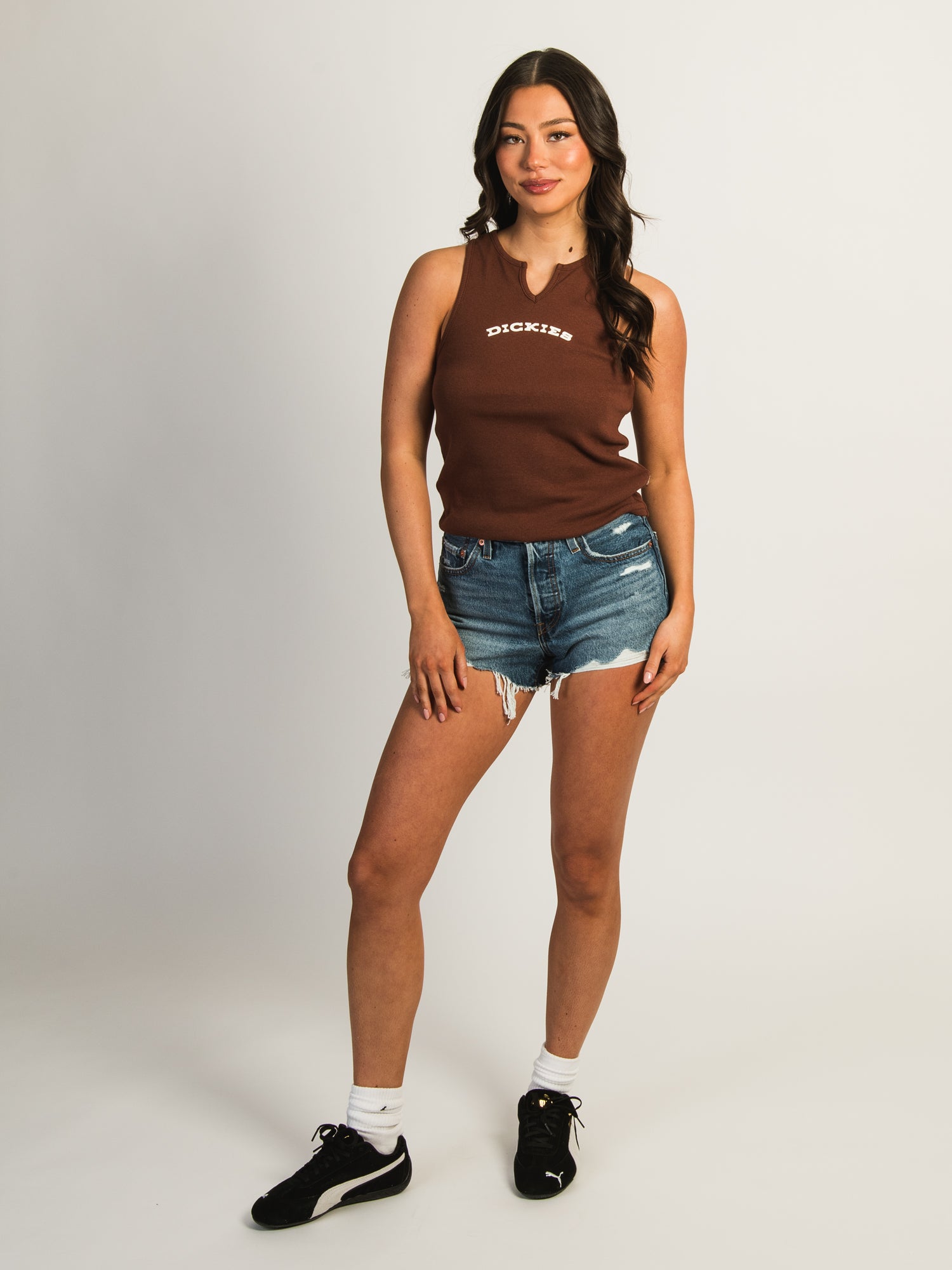 DICKIES V-NECK TANK TOP - CAPPUCCINO - Image 3