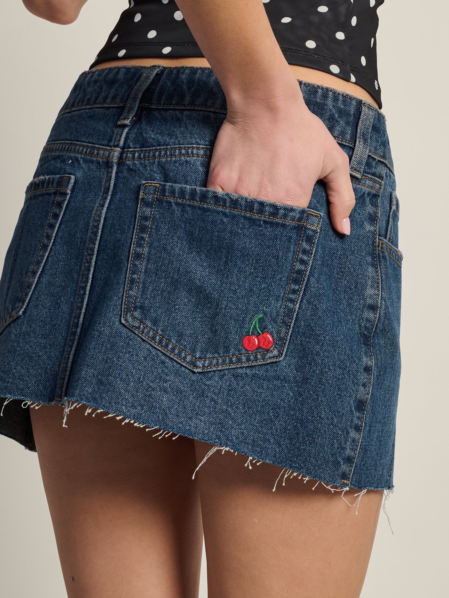 HARLOW DAISY DENIM SKORT - EMBROIDERED - Image 6
