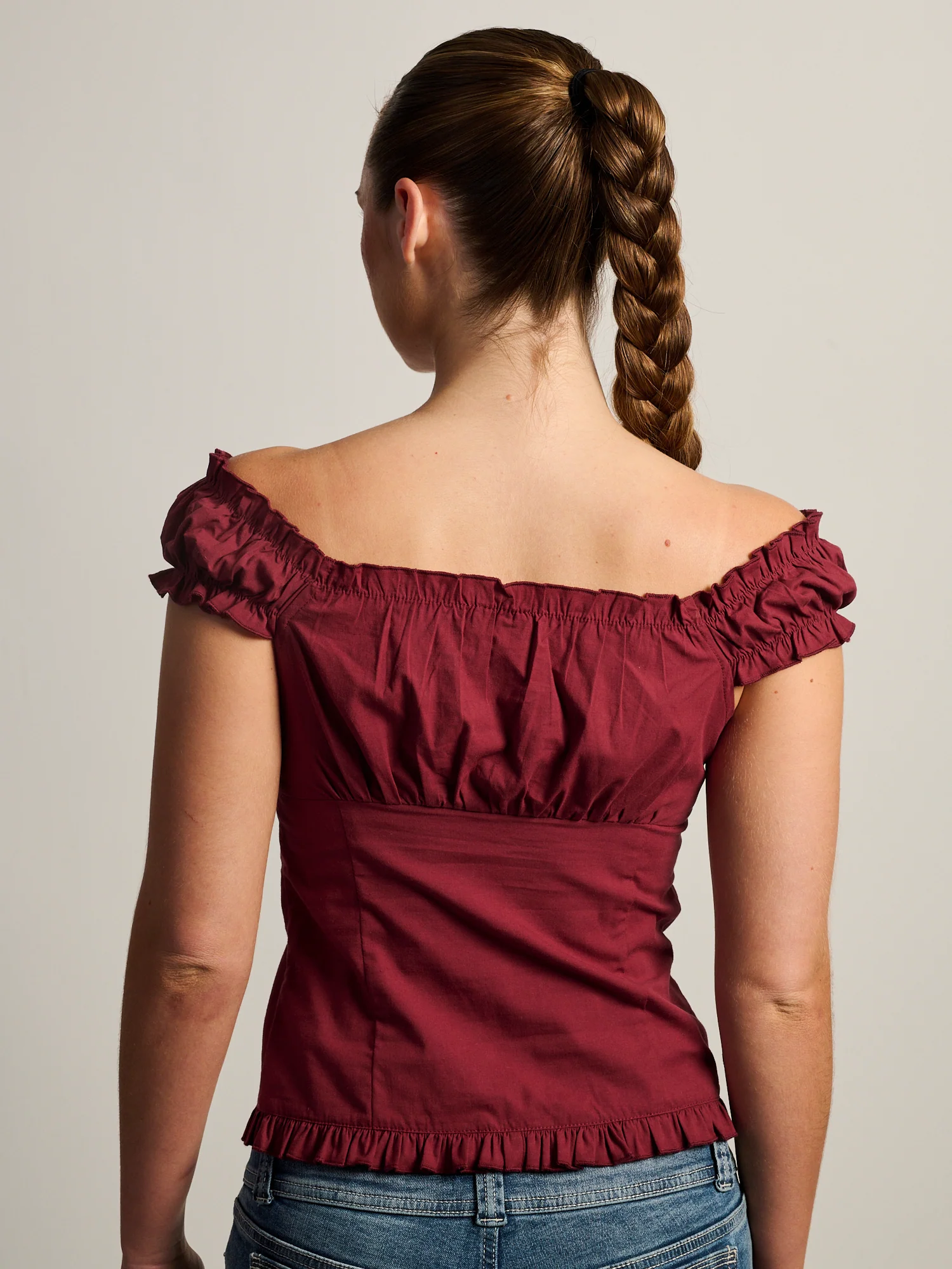 HARLOW EMILY TOP - BURGUNDY - Image 4
