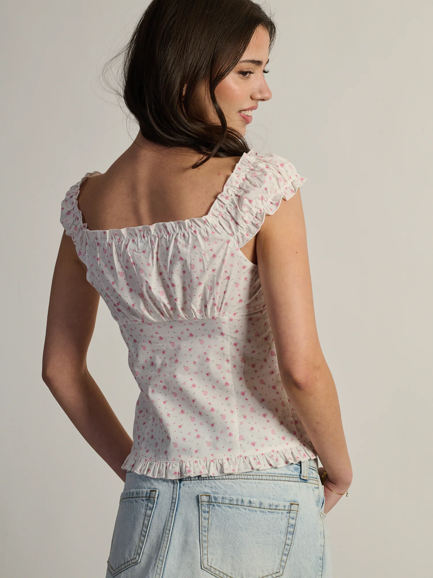 HARLOW EMILY TOP - DITSY -WHITE - Image 5