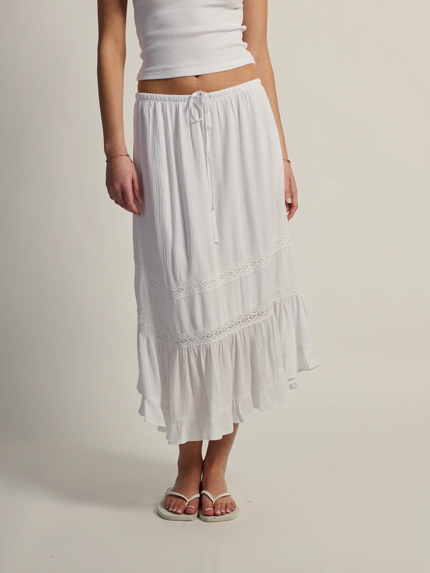 HARLOW FLORA SKIRT - WHITE - Image 2