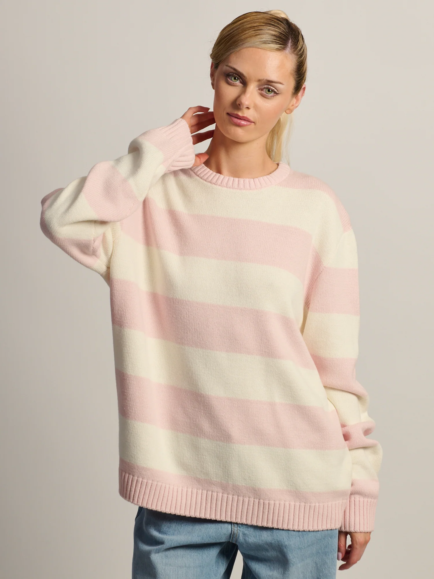 HARLOW KNIT CREWNECK SWEATER - STRIPE