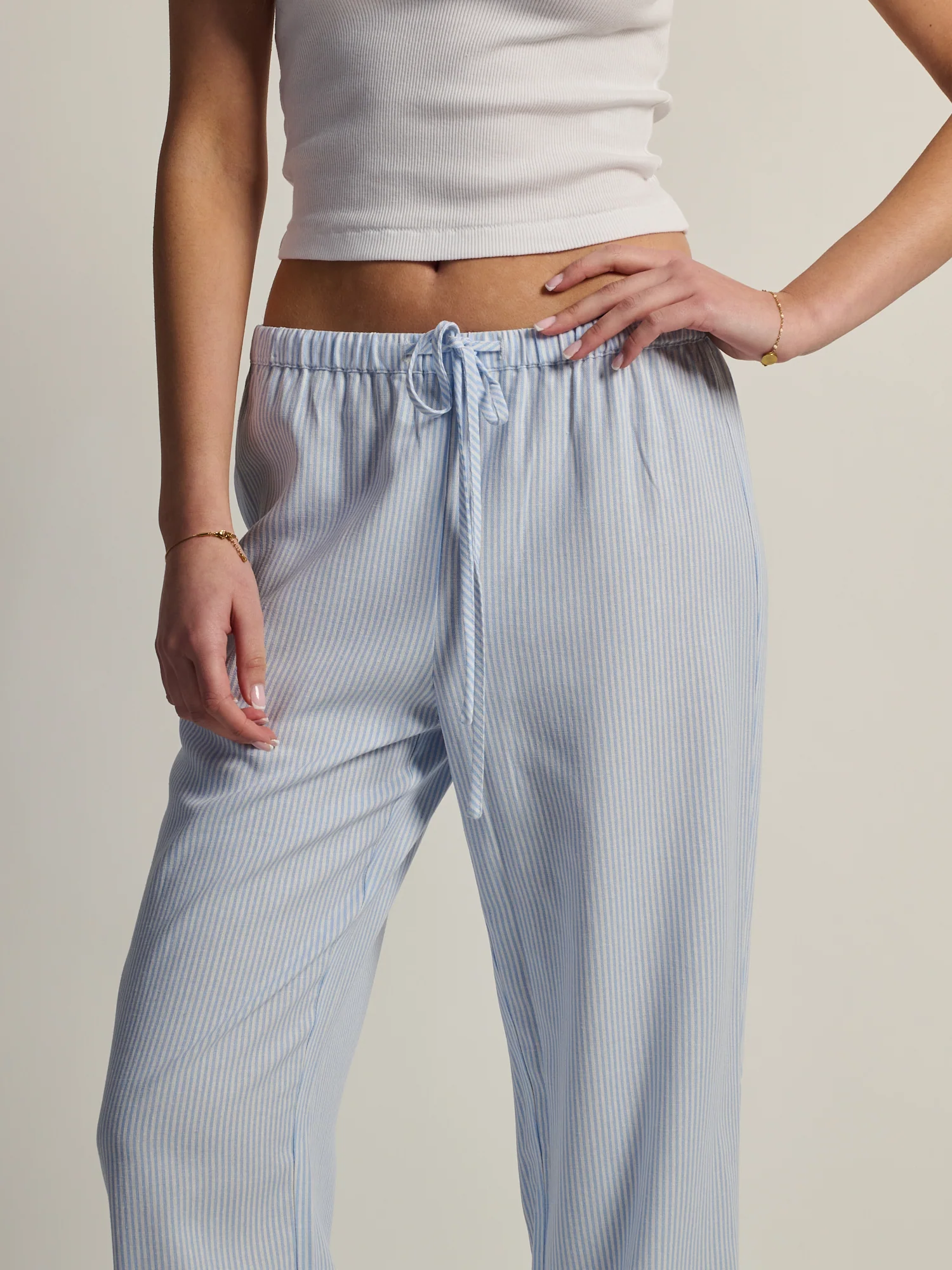 HARLOW LANA LINEN PANT - STRIPE - BLUE/WHITE - Image 4