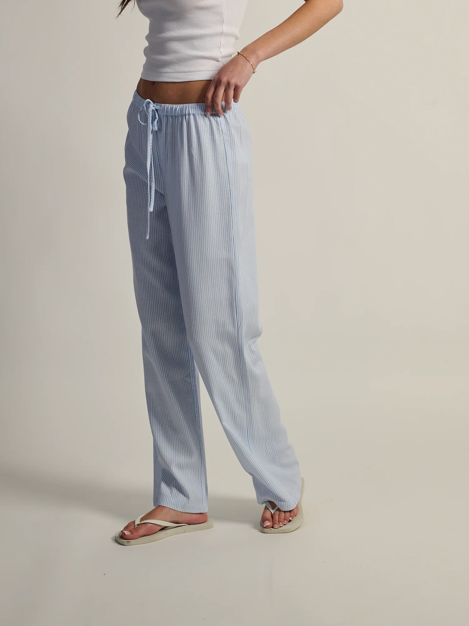 HARLOW LANA LINEN PANT - STRIPE - BLUE/WHITE - Image 5