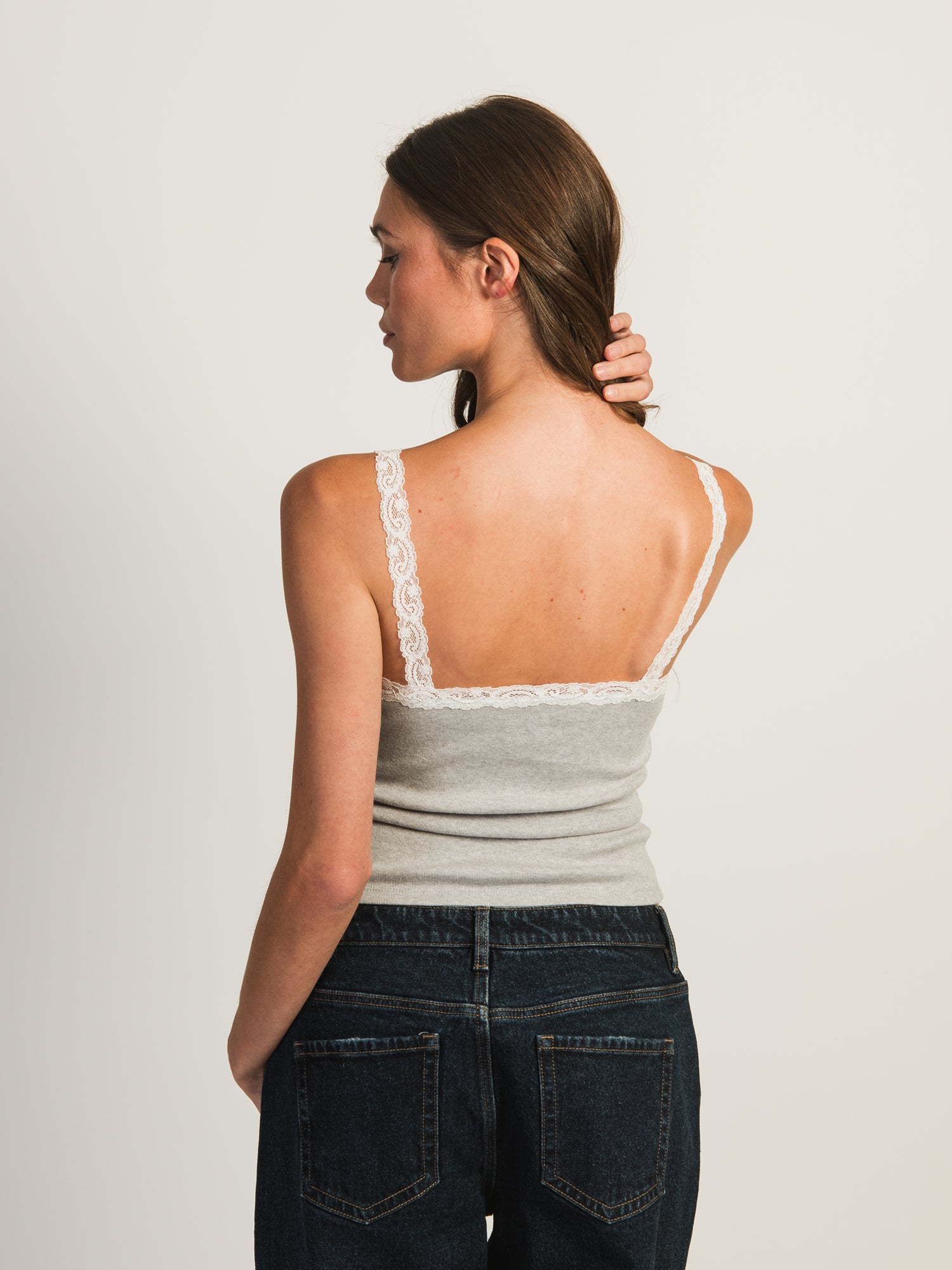 HARLOW LENI MELANGE TANK - HEATHER GREY - Image 3
