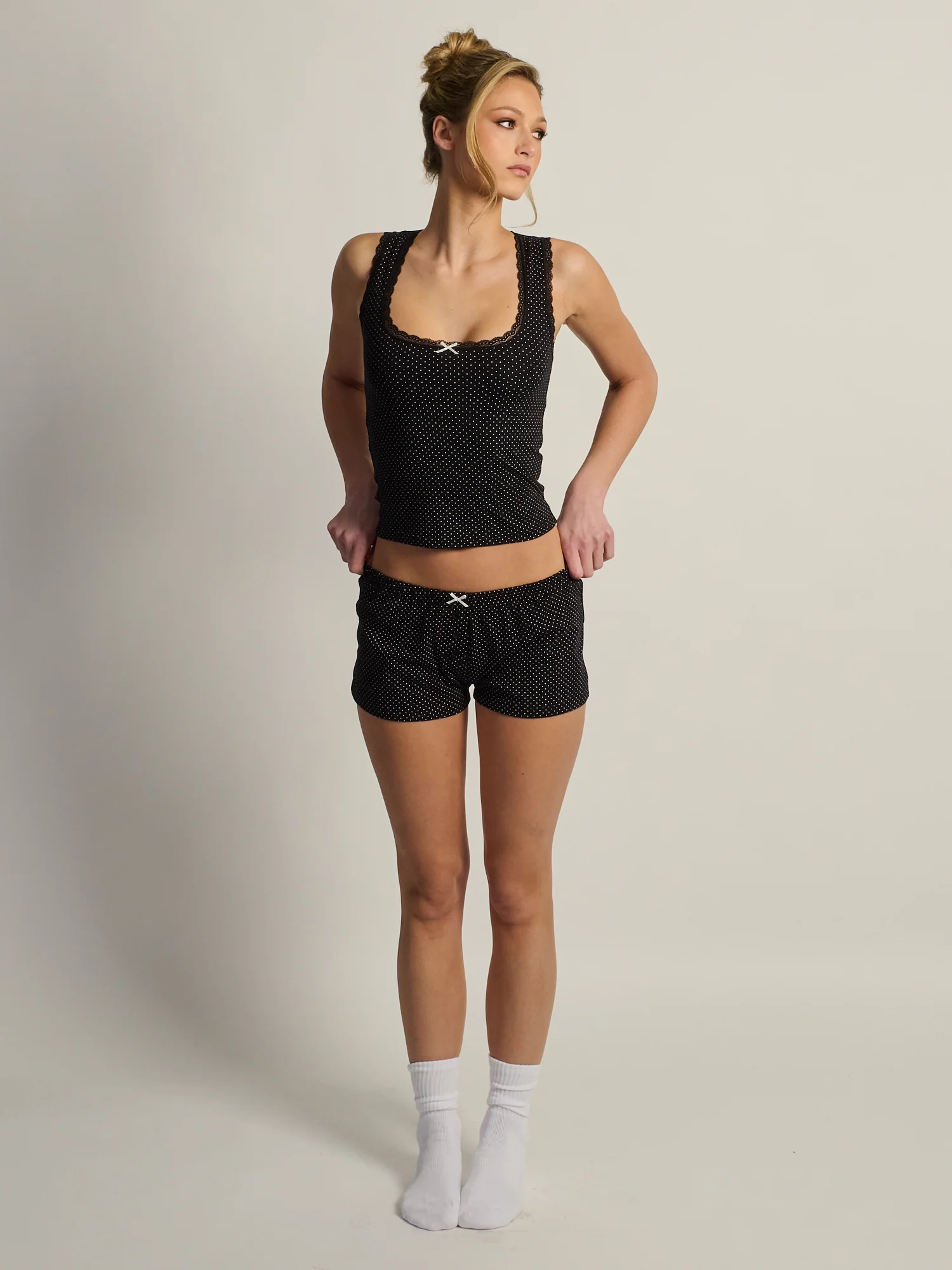 HARLOW MADELINE PRINT SHORT - BLACK/WHITE - Image 2