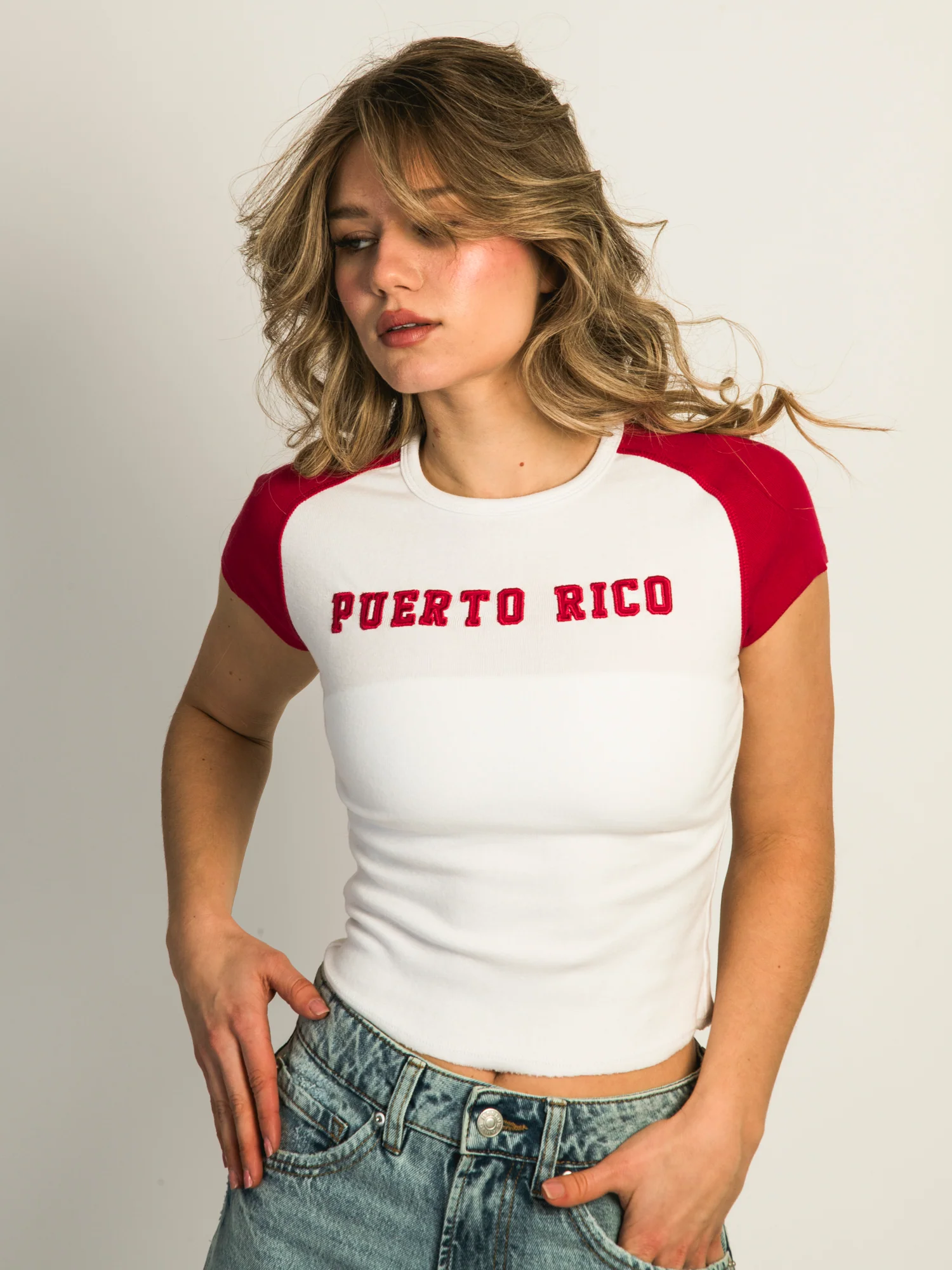 HARLOW MISSY APPLIQUE TEE - PUERTO RICO