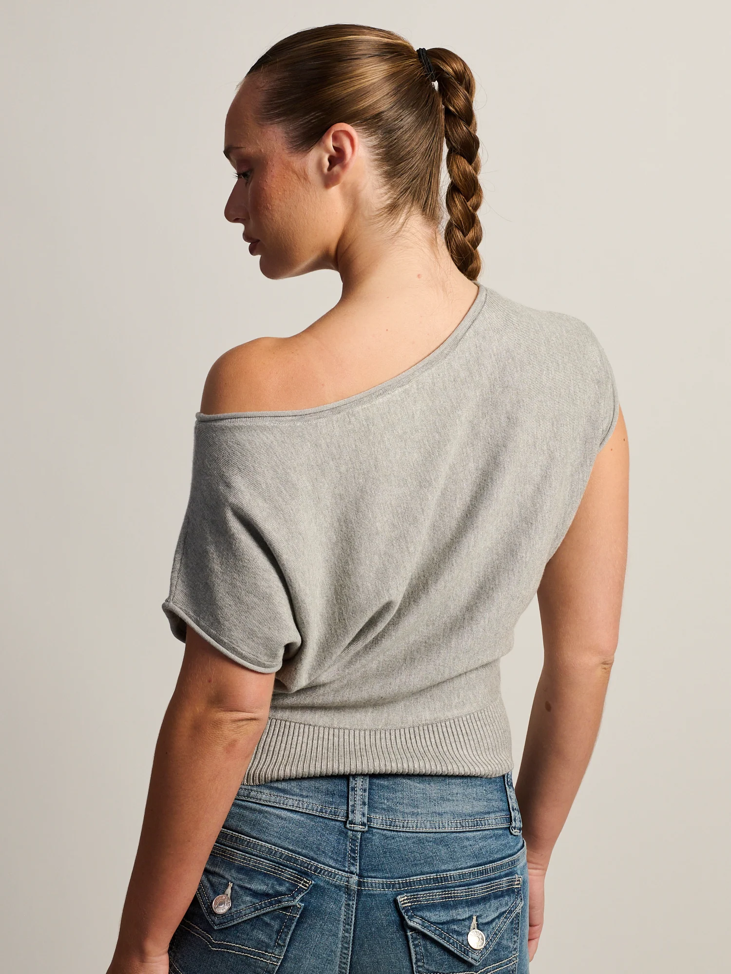 HARLOW SKYE SLOUCH TEE - HEATHER GREY - Image 4