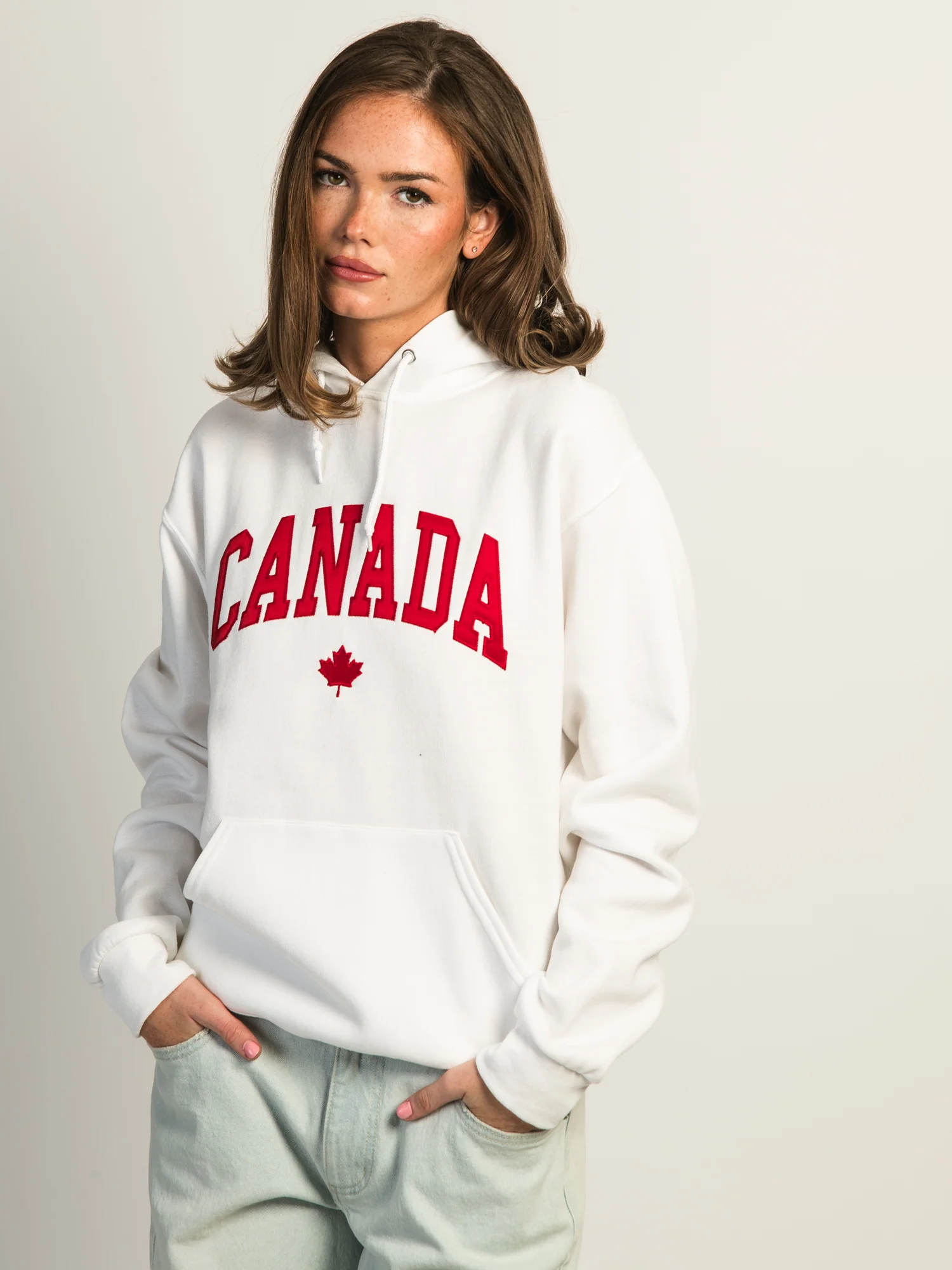 HOTLINE APPAREL CANADA EMBROIDERED HOODIE - WHITE - Image 2