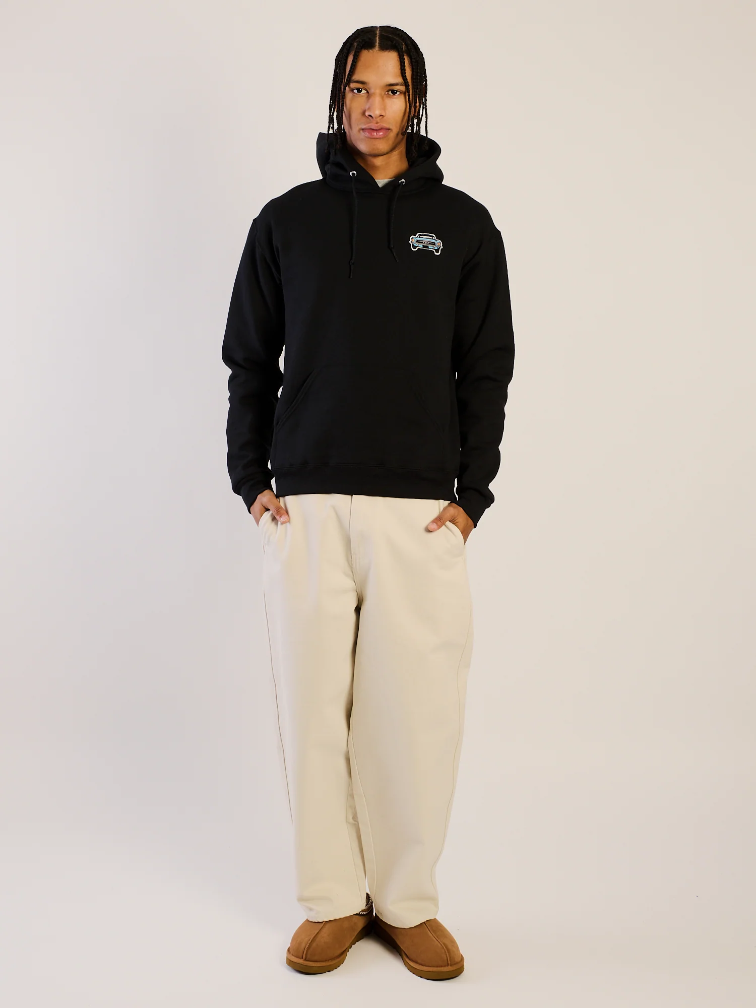 HOTLINE APPAREL MUSCLE CAR EMBOIRDERED HOODIE - BLACK - Image 4