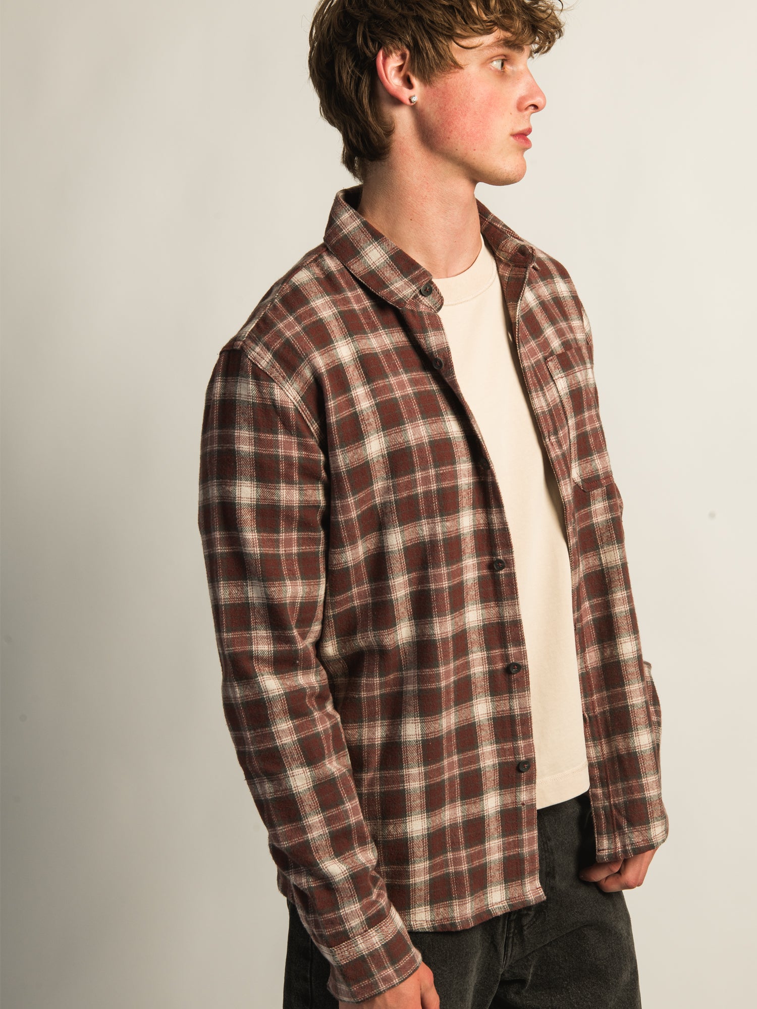 KOLBY 90S FLANNEL-BURGUNDY - Image 5