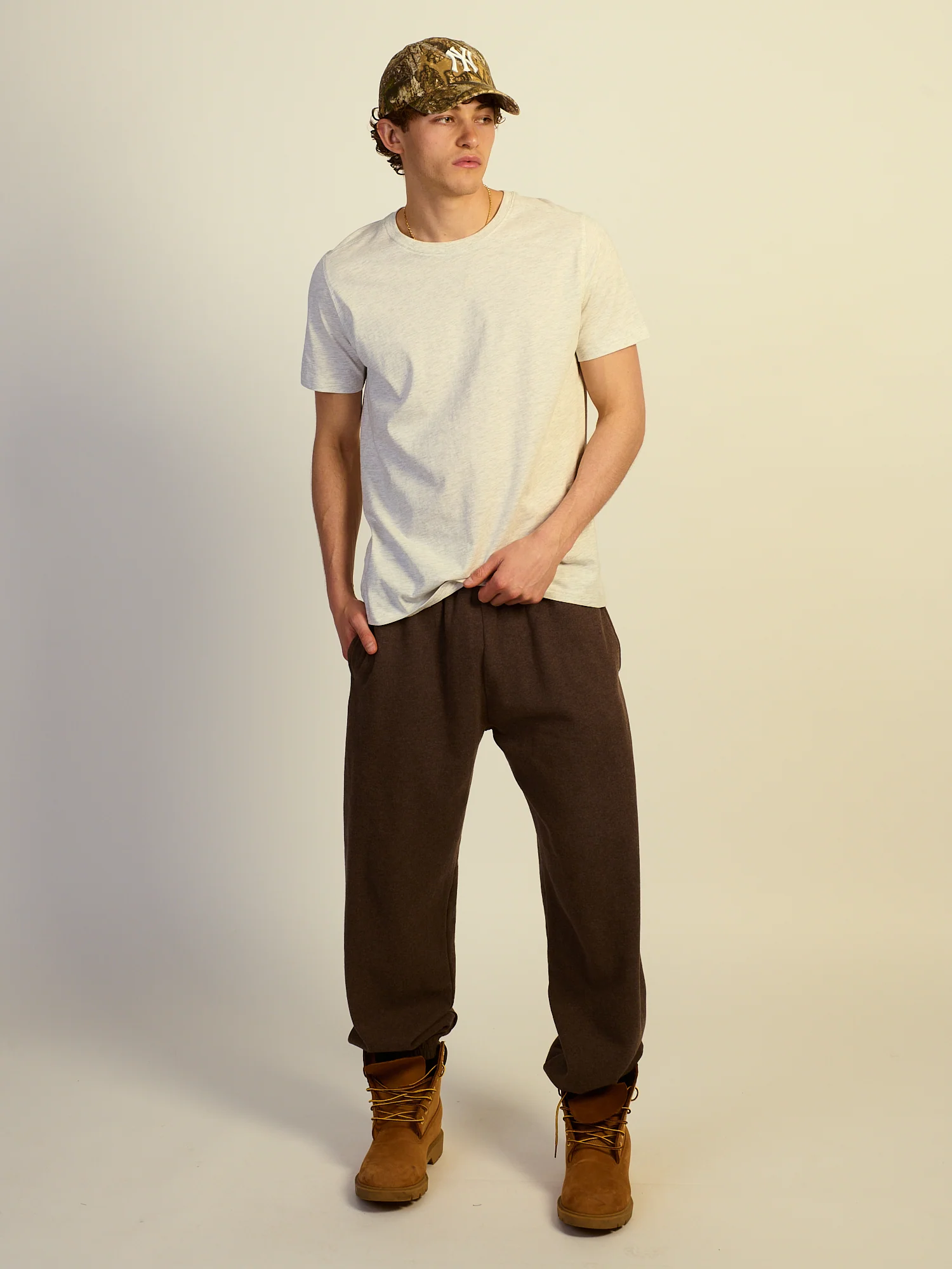 KOLBY BAGGY FLEECE JOGGER - HEATHER CHOCOLATE - Image 2