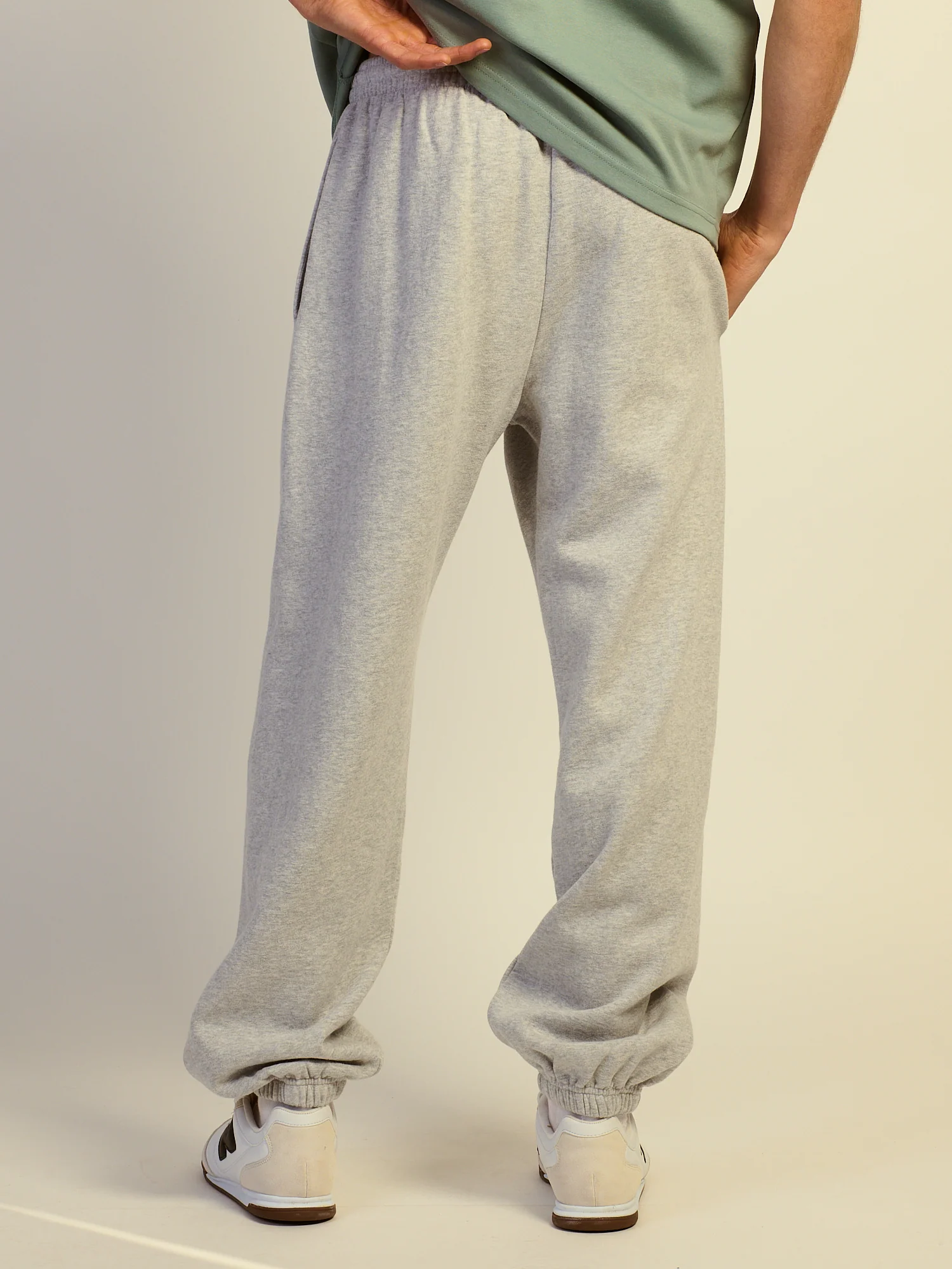 KOLBY BAGGY FLEECE JOGGER - HEATHER GREY - Image 4