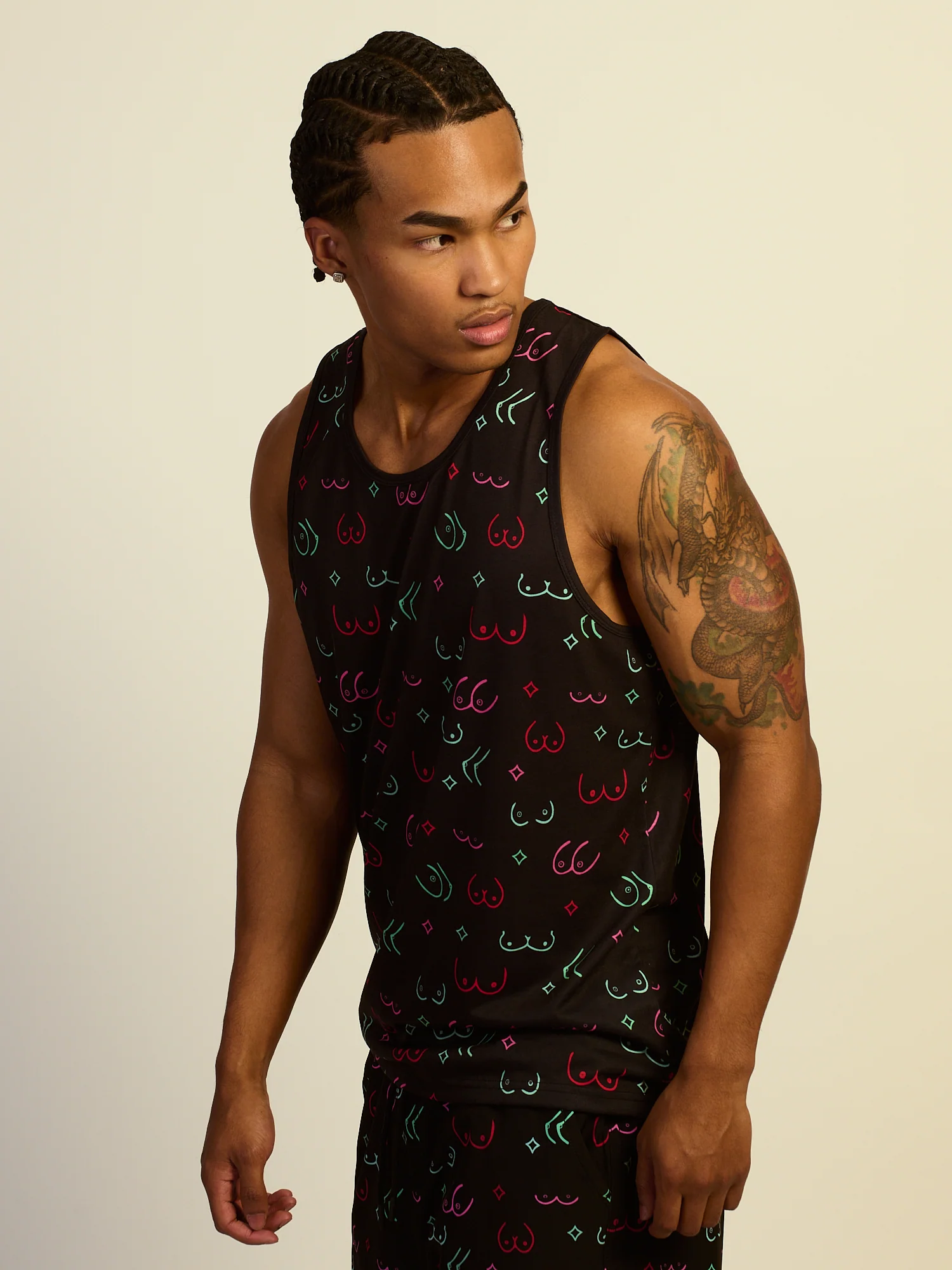 KOLBY SWIM BOOBIES TANK TOP - BLACK - Image 3