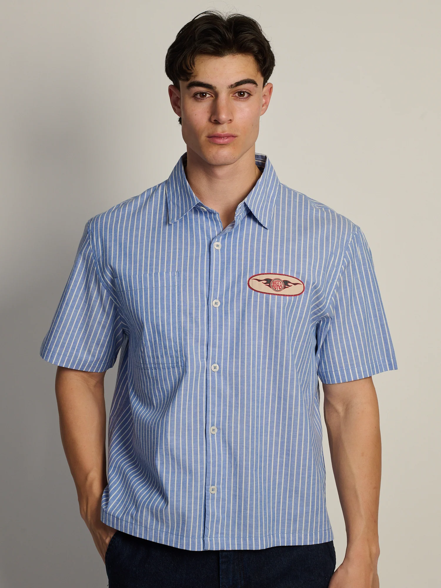 KOLBY BOXY PLAID SHIRT - BLUE - Image 2