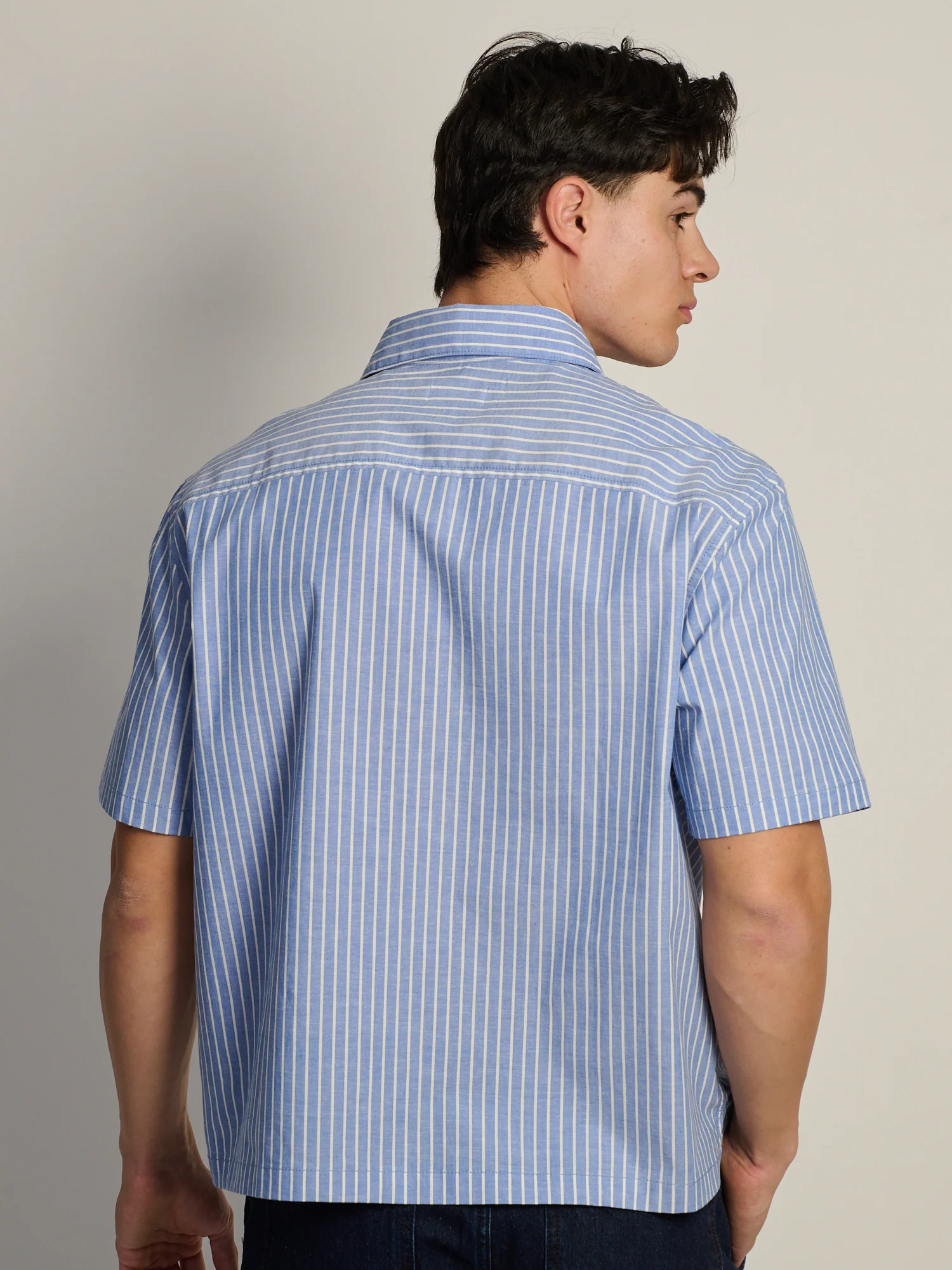 KOLBY BOXY PLAID SHIRT - BLUE - Image 6