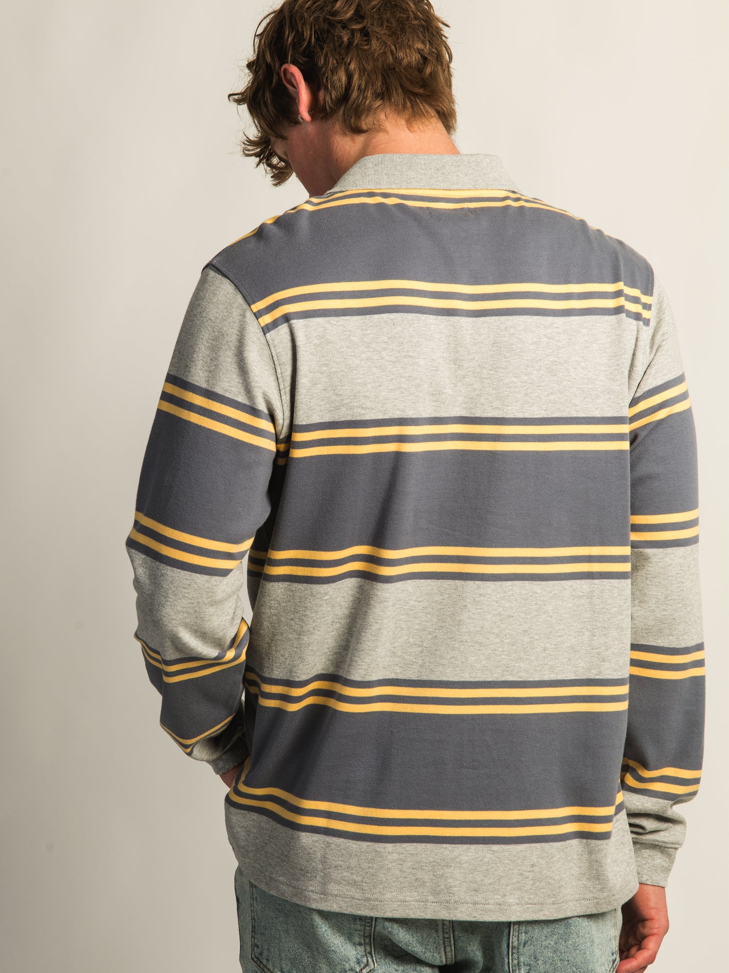 KOLBY LONG SLEEVE RUGBY SHIRT - HEATHER GREY - Image 6