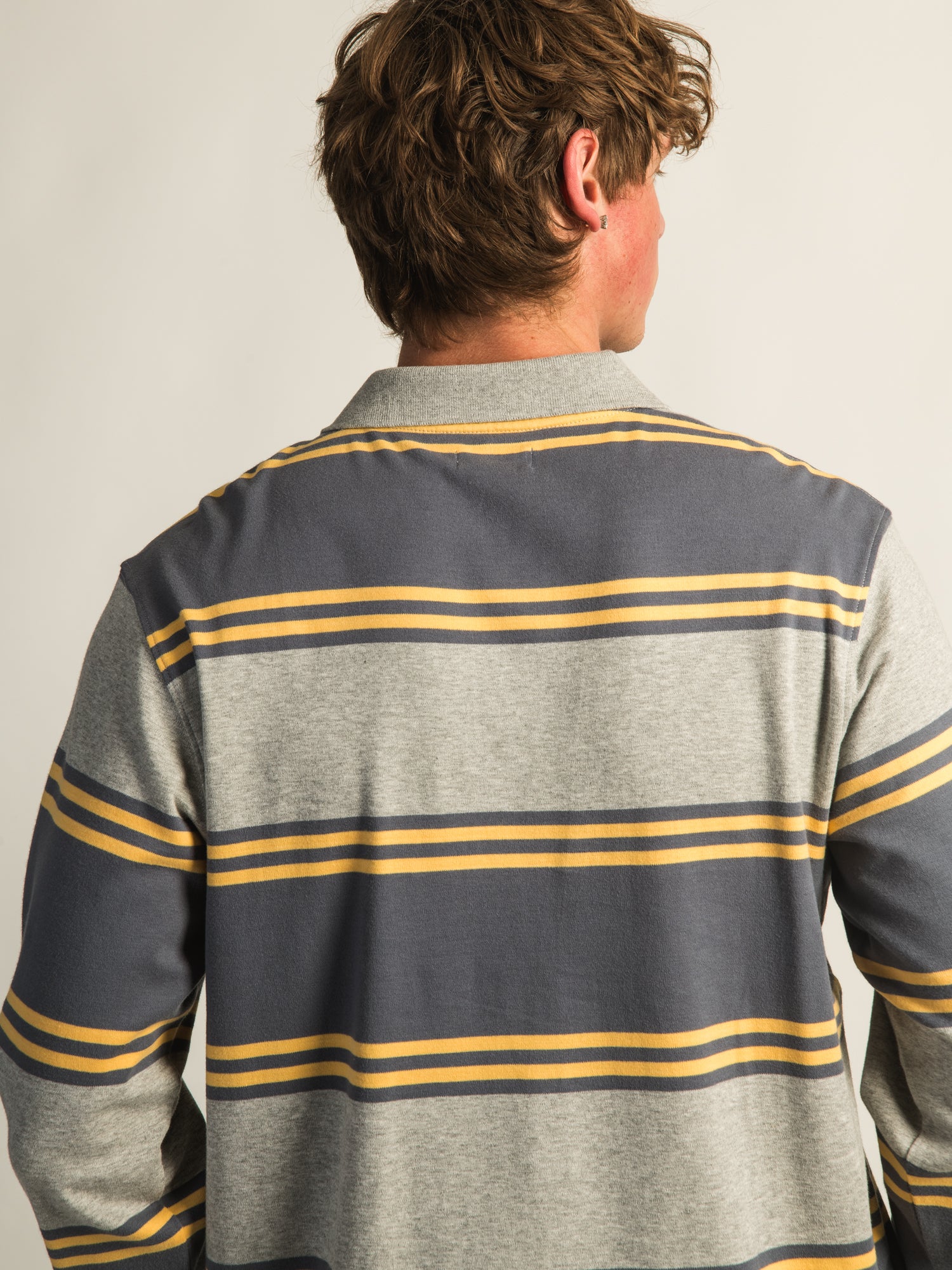 KOLBY LONG SLEEVE RUGBY SHIRT - HEATHER GREY - Image 7