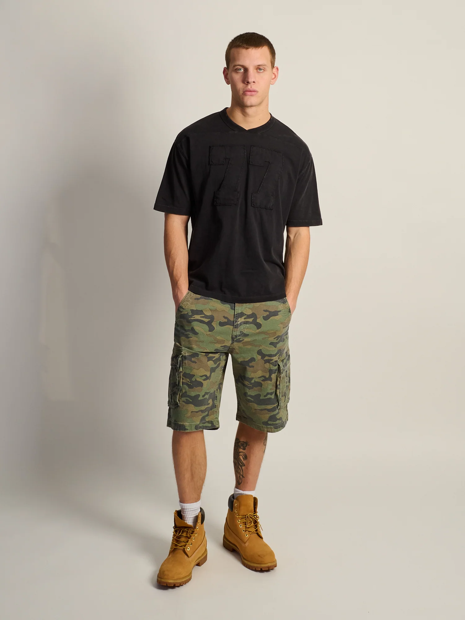 KOLBY LOOSE FIT FOOTBALL TEE - BLACK - Image 2