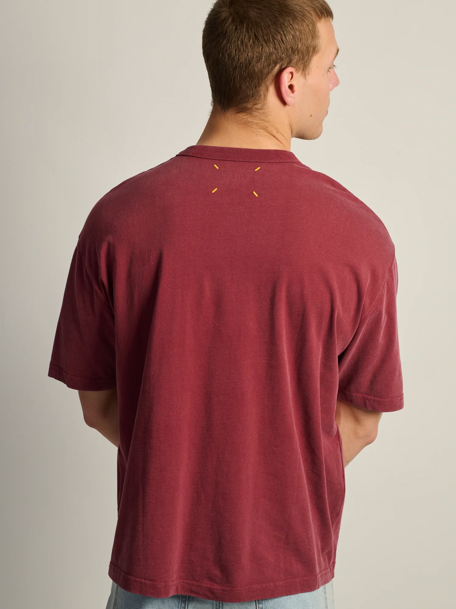 KOLBY LOOSE FIT FOOTBALL TEE - BURGUNDY - Image 4