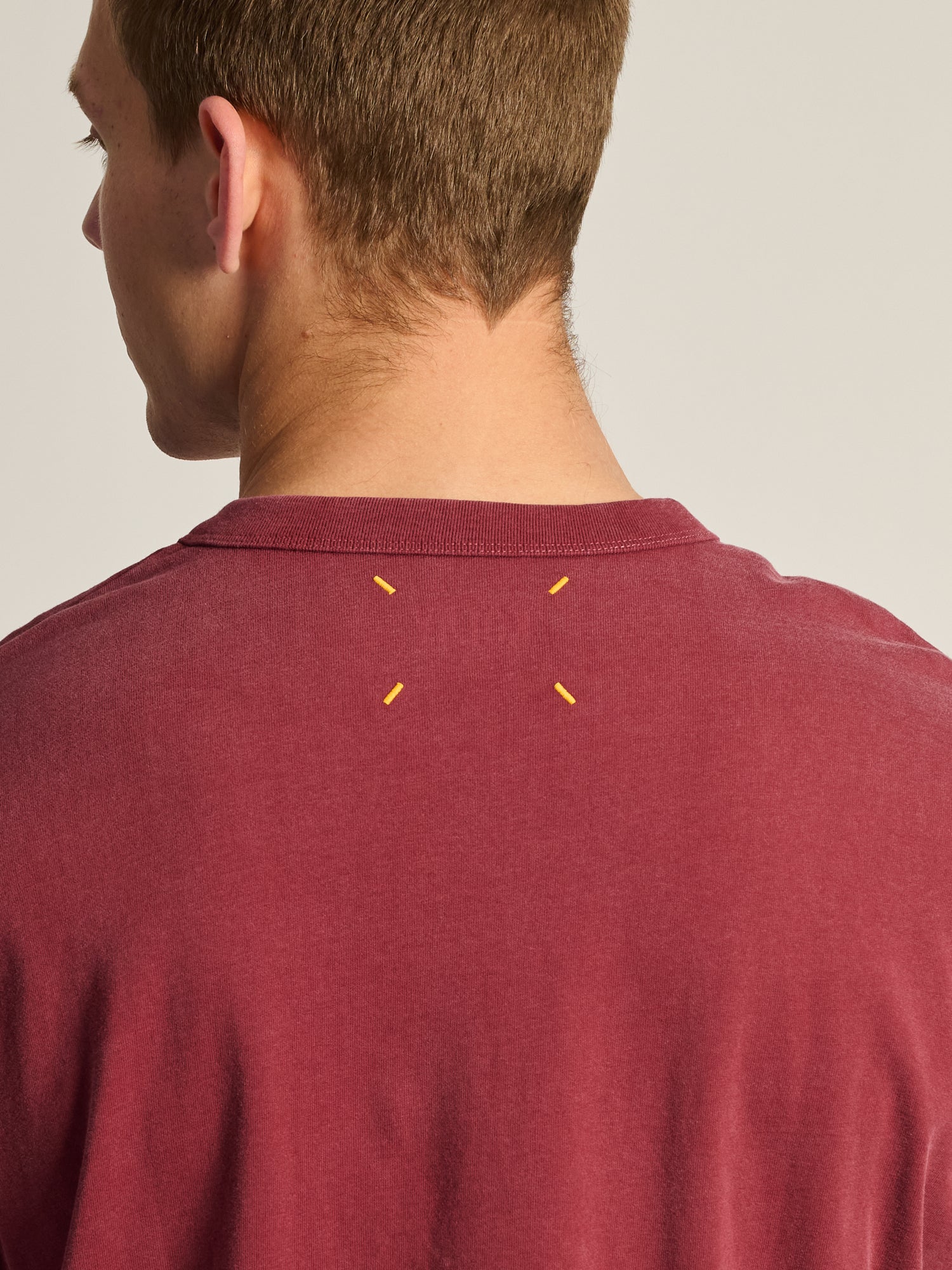 KOLBY LOOSE FIT FOOTBALL TEE - BURGUNDY - Image 5