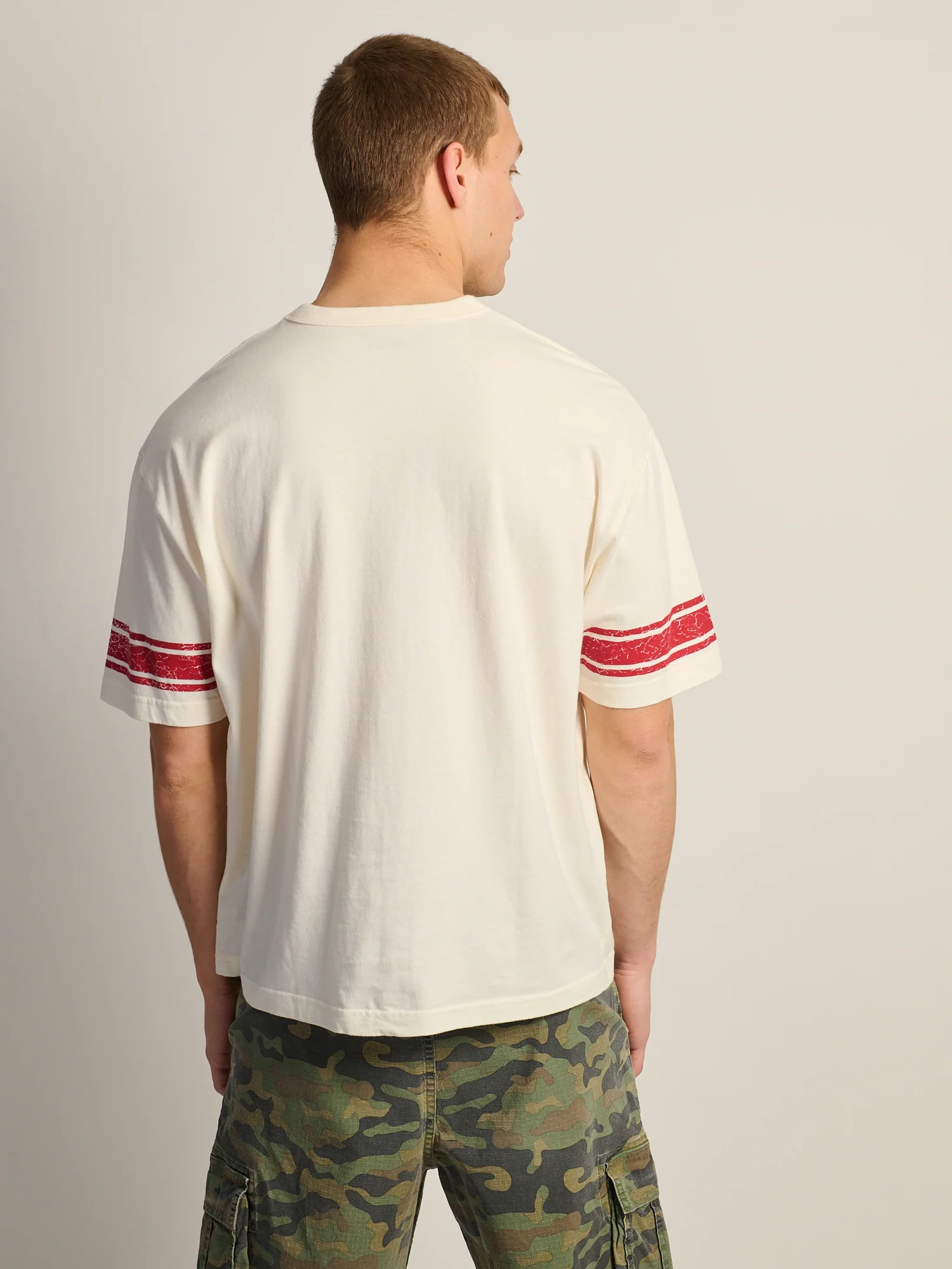 KOLBY LOOSE FIT FOOTBALL TEE - WHITE - Image 5