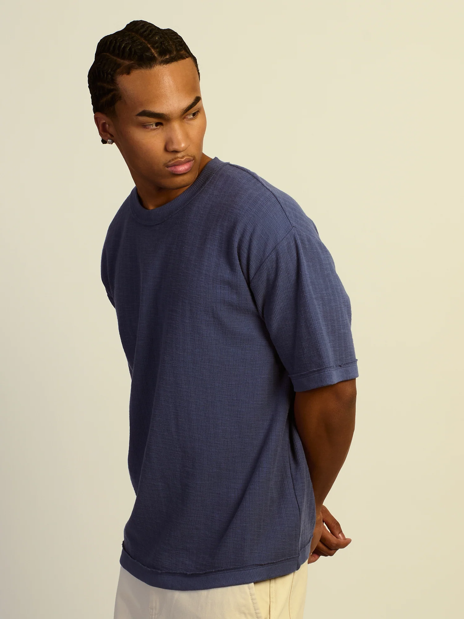 KOLBY LOOSE FIT TEXT TEE - VINTAGE BLUE - Image 3