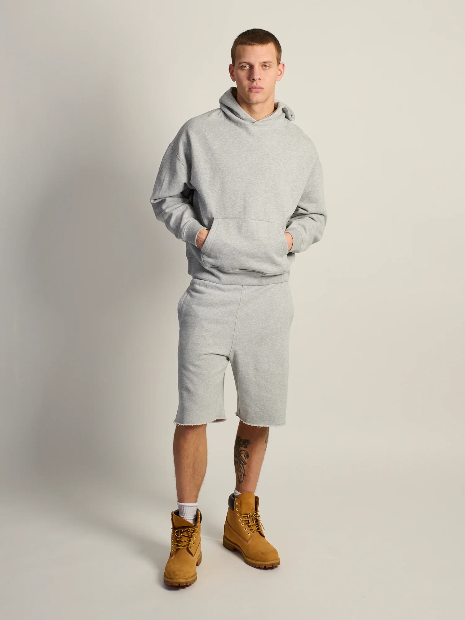 KOLBY RELAXED FIT HOODIE - HEATHER GREY - Image 2