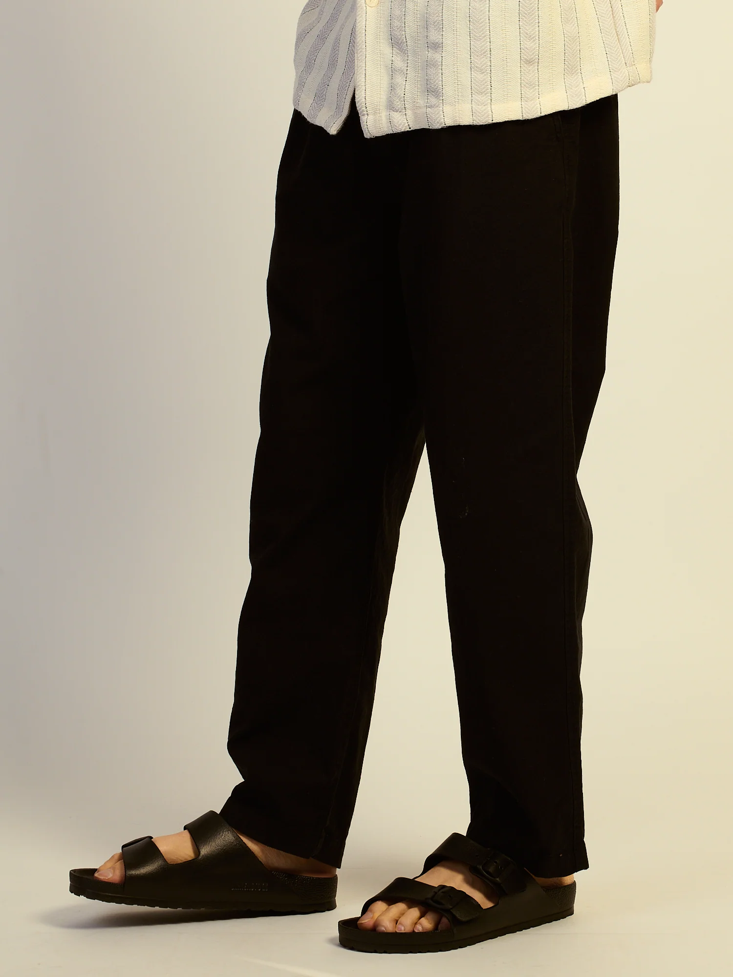 KOLBY RELAXED FIT LN BLEND PANT - BLACK - Image 3