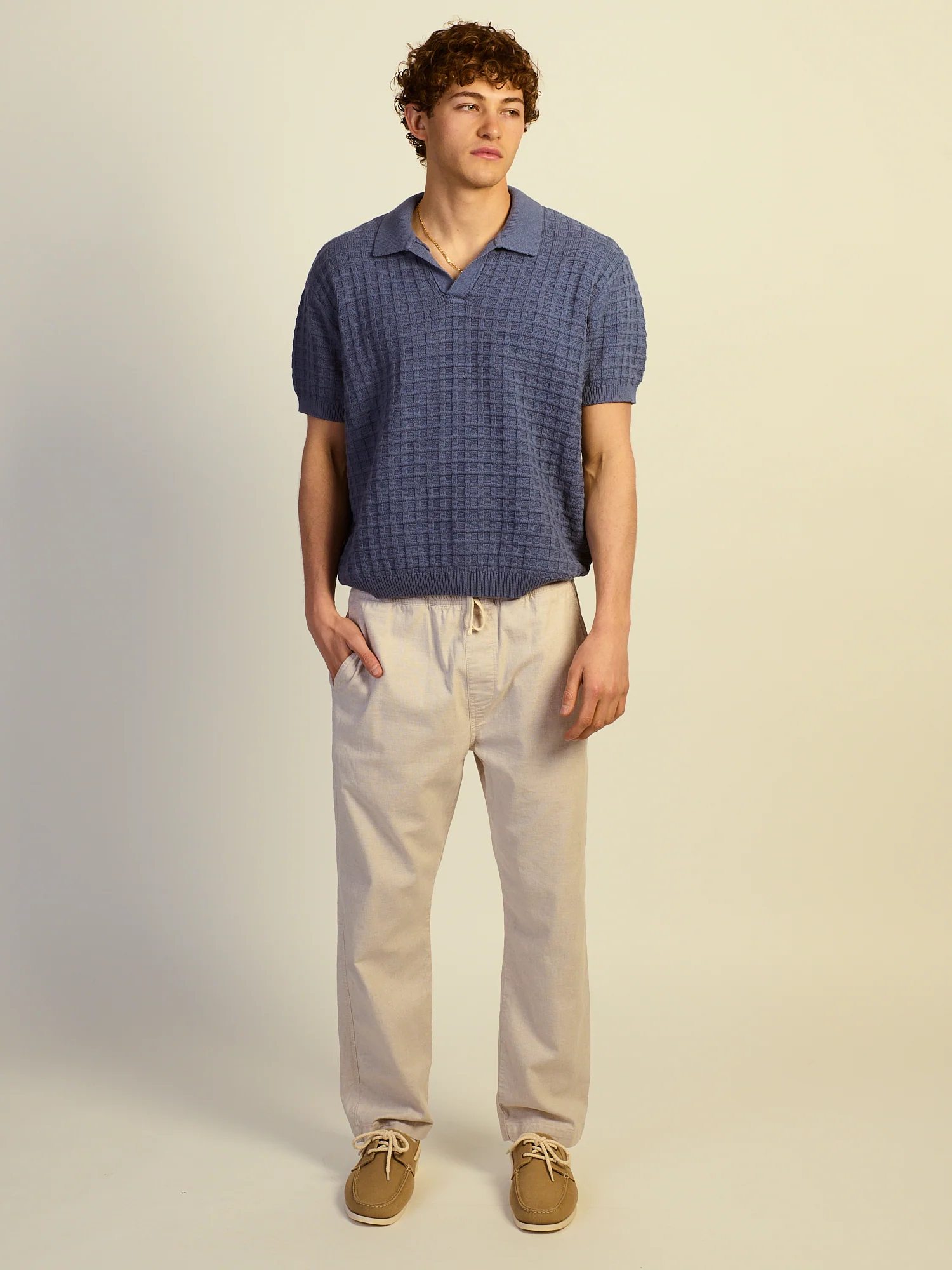 KOLBY RELAXED FIT LN BLEND PANT - NATURAL - Image 2
