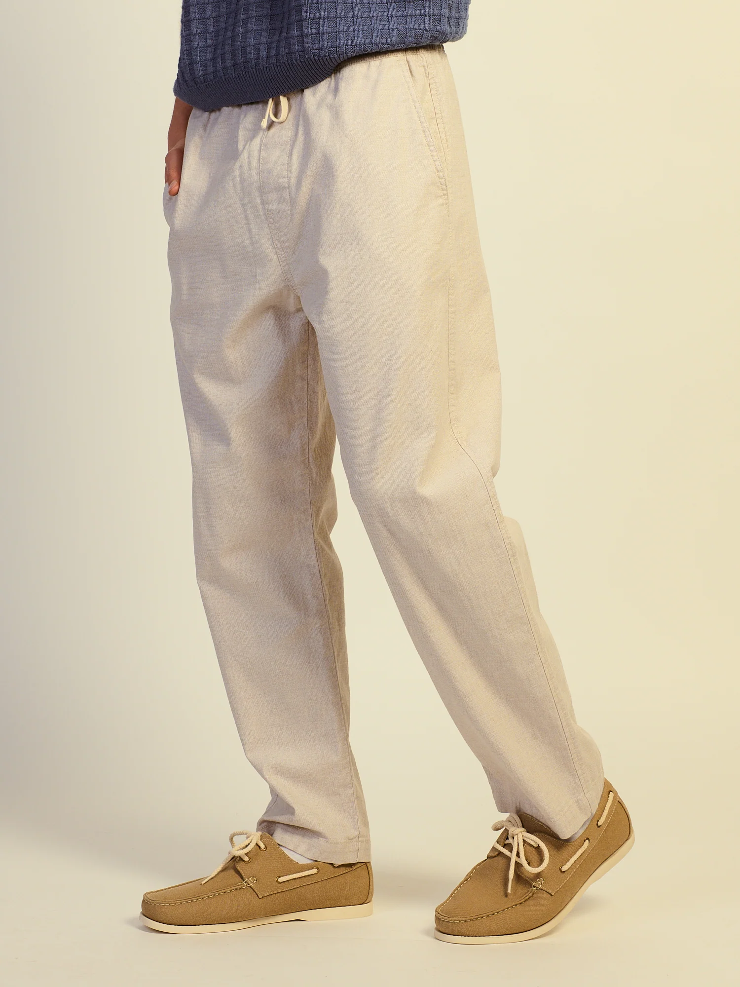 KOLBY RELAXED FIT LN BLEND PANT - NATURAL - Image 3