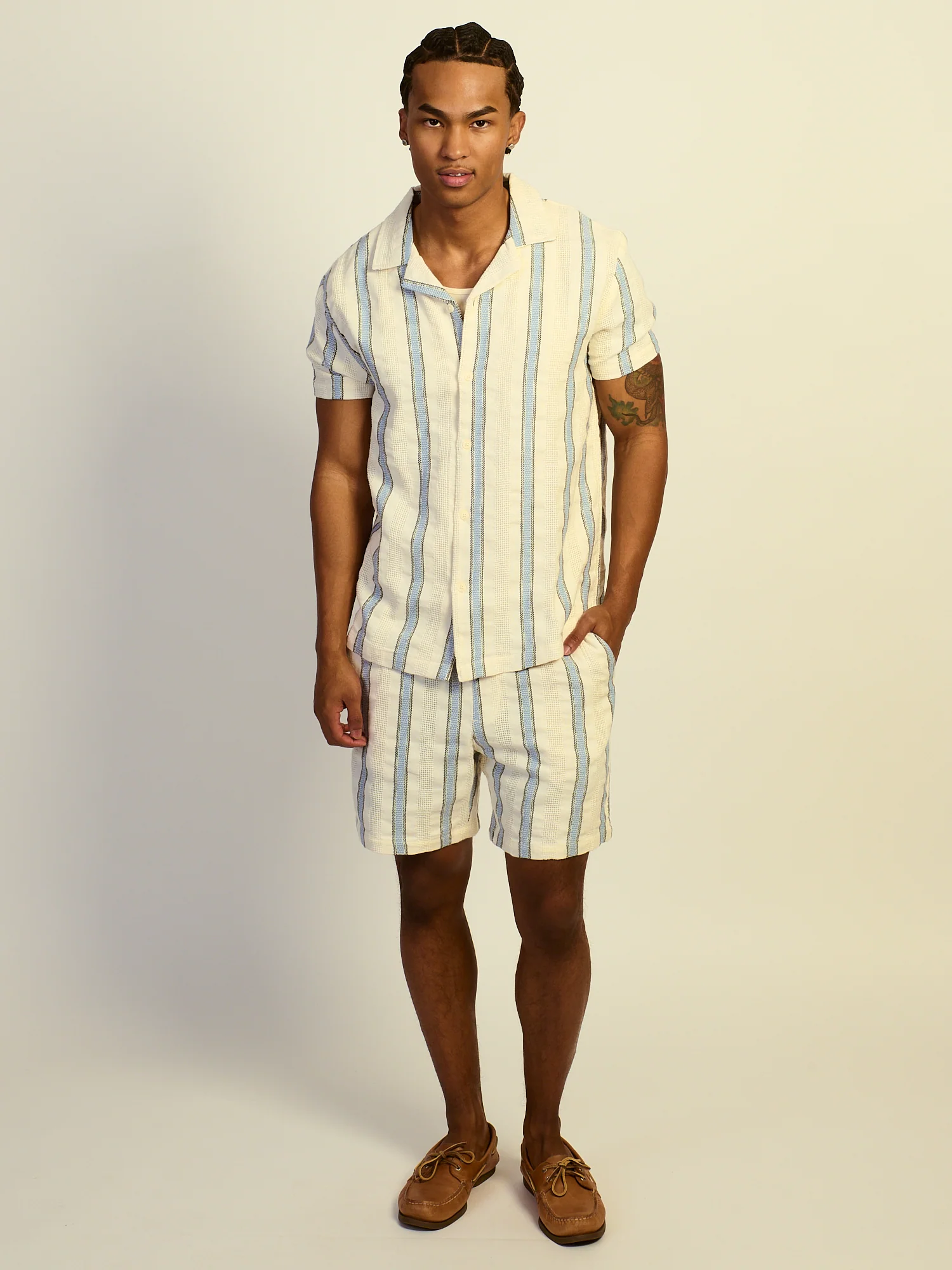 KOLBY RELAXED FIT STRIPE SHIRT - BLUE - Image 2