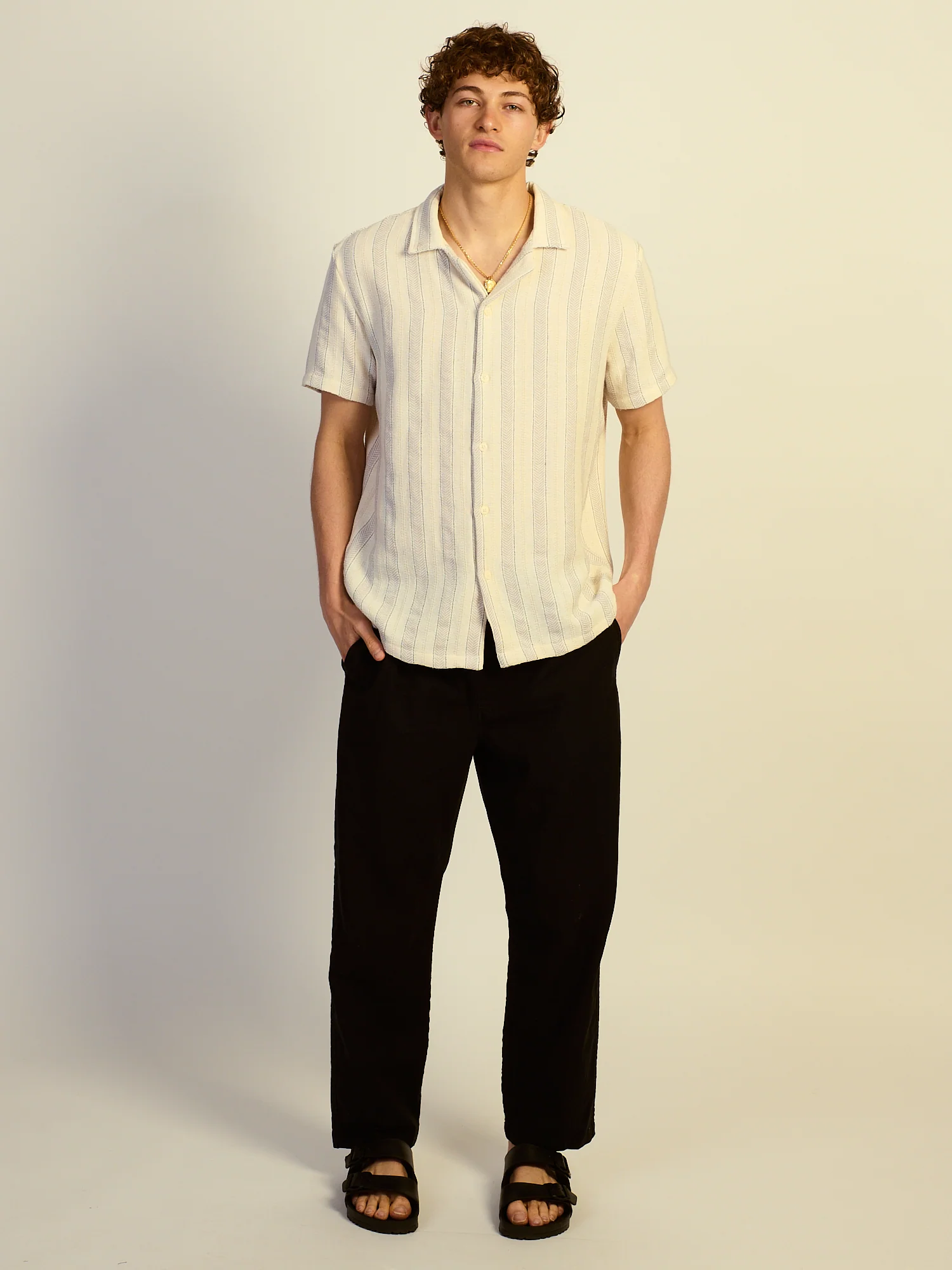 KOLBY RELAXED FIT TEXTURED SHIRT - OFF WHITE - Image 2