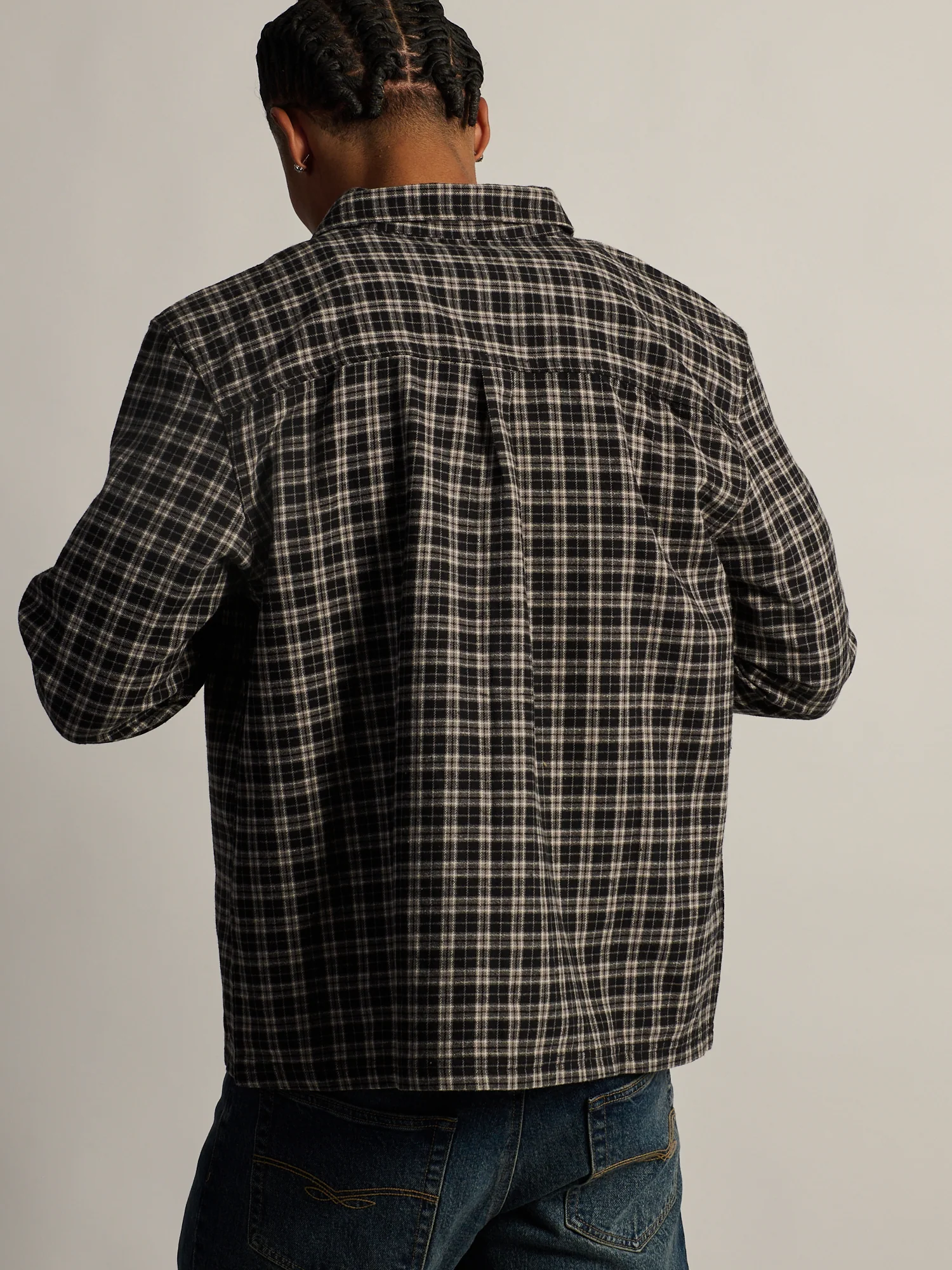KOLBY SHORT CUT FLANNEL - BLACK - Image 6
