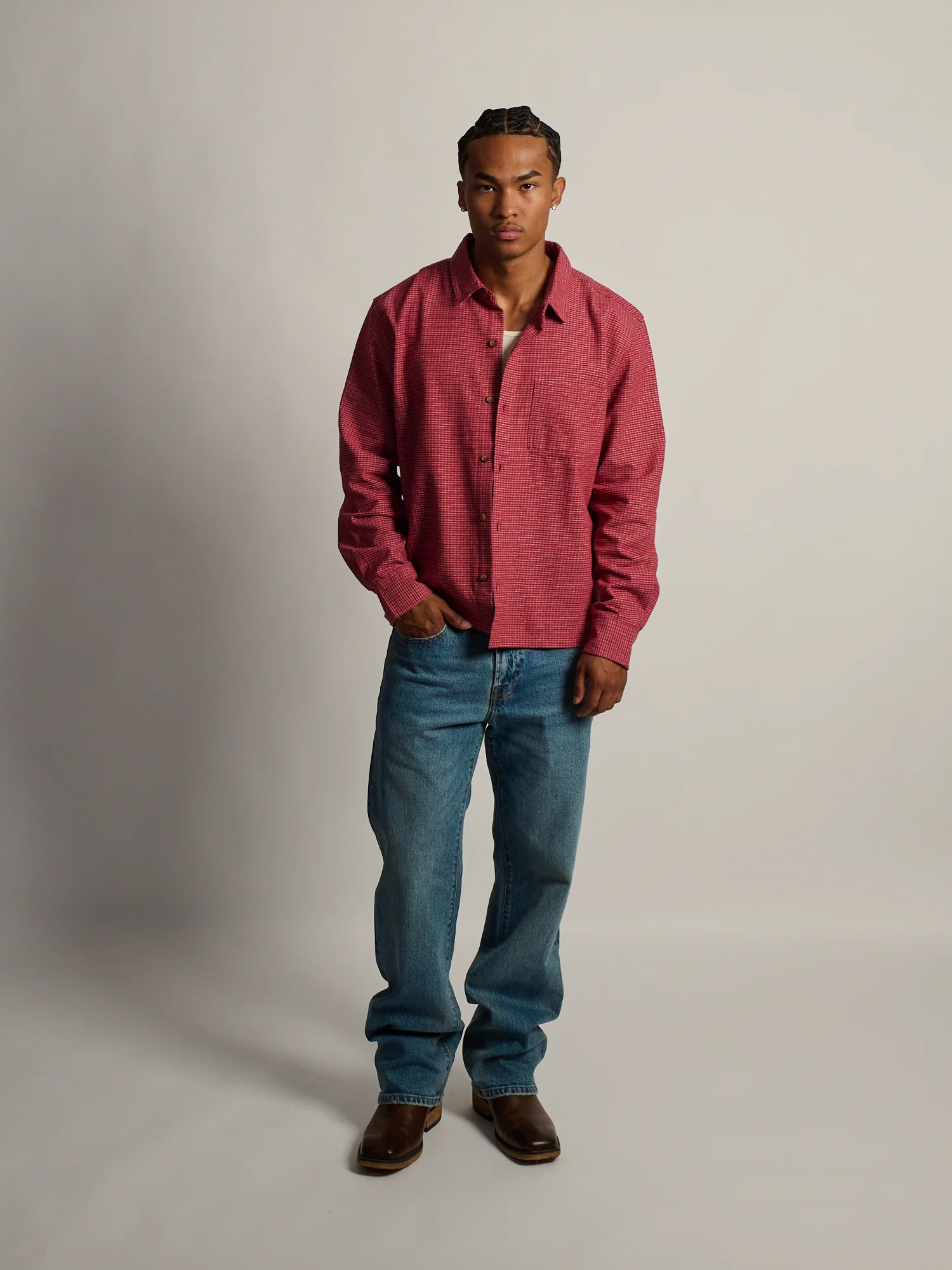 KOLBY SHORT CUT FLANNEL - RED - Image 2
