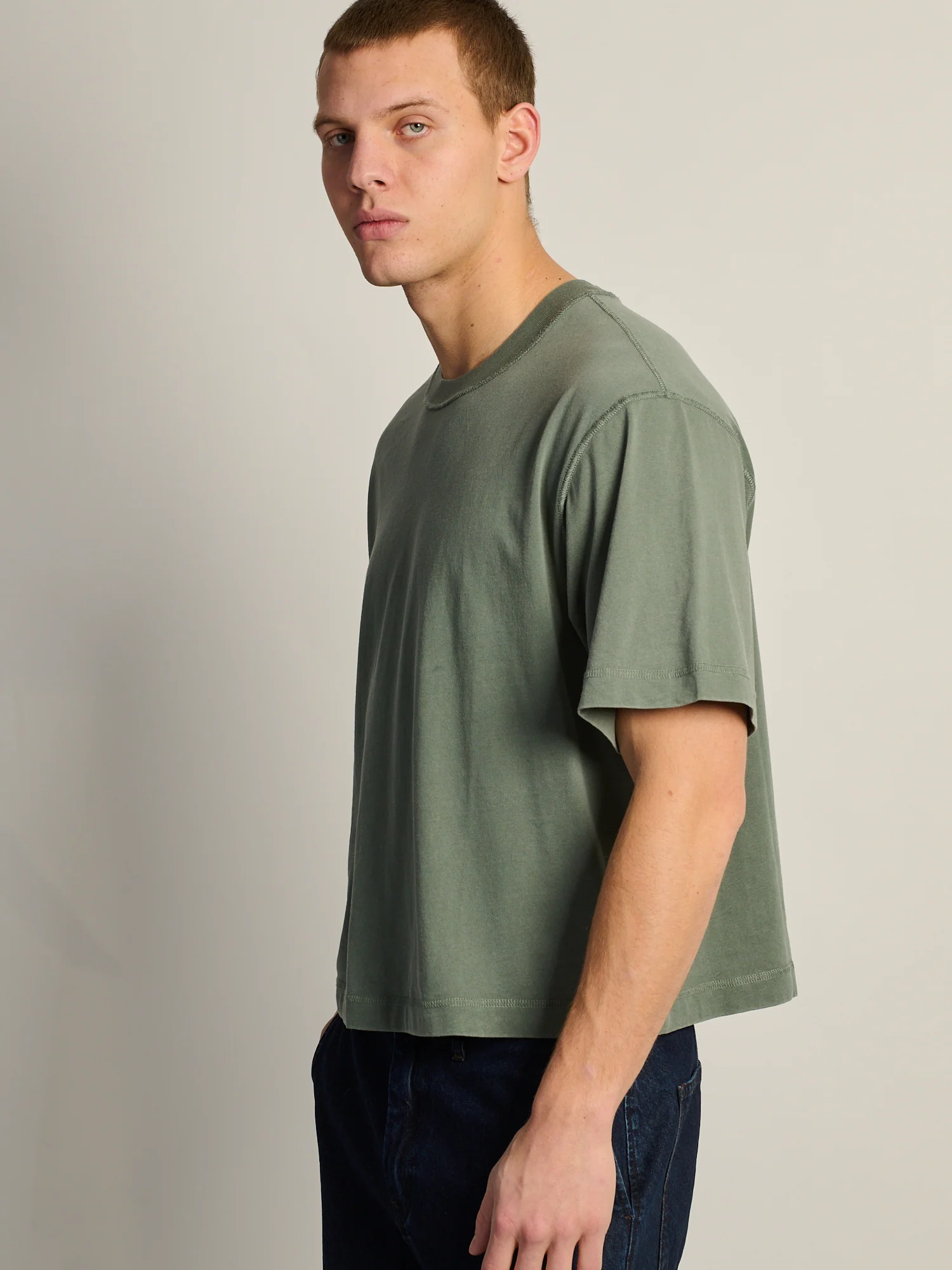 KOLBY SHORT CUT VINTAGE TEE - GREEN - Image 3