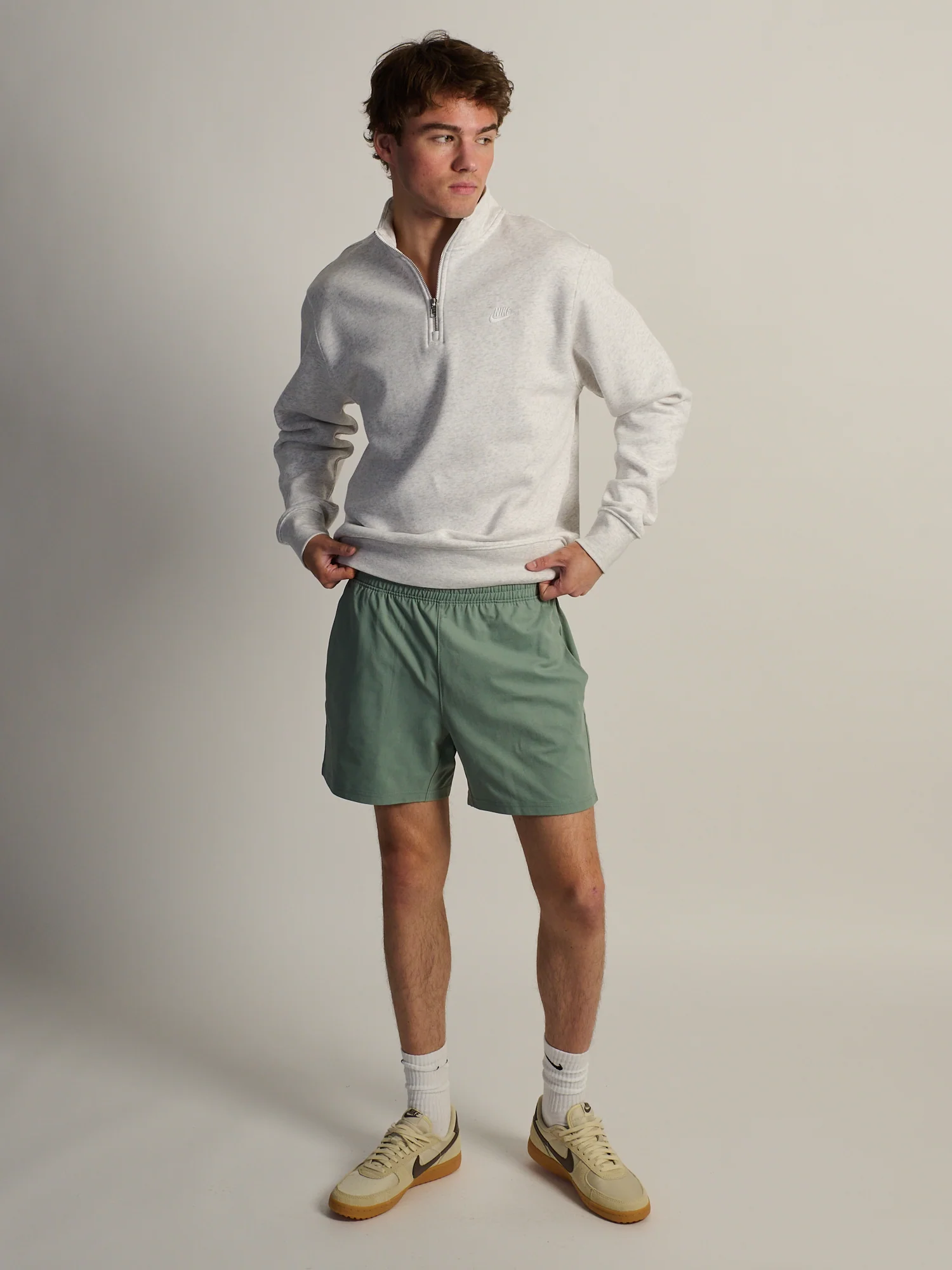 KOLBY STRETCH PULL ON SHORT - DUSTY GREEN - Image 2