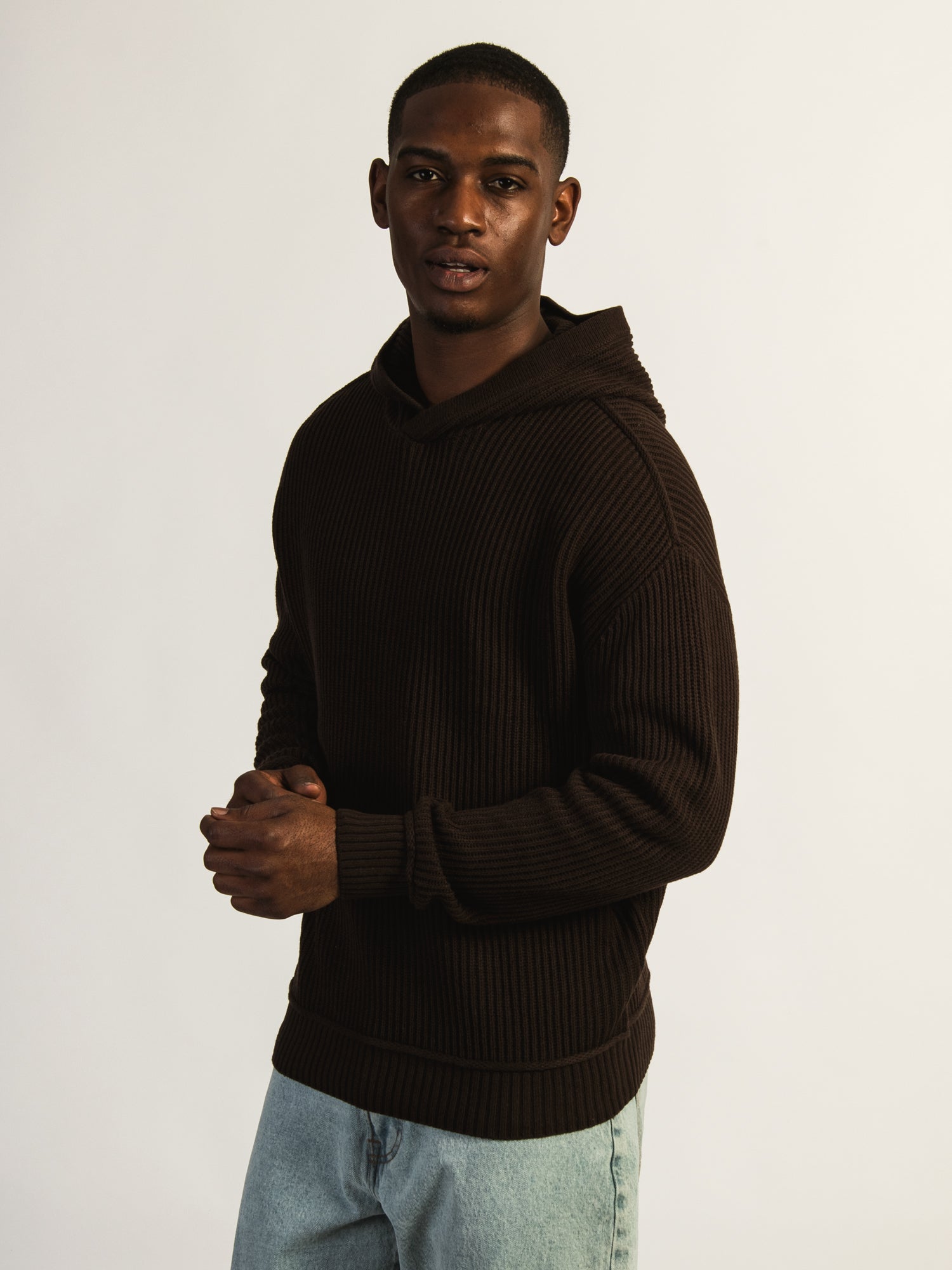 KOLBY SWEATER HOODIE - CHOCOLATE - Image 3