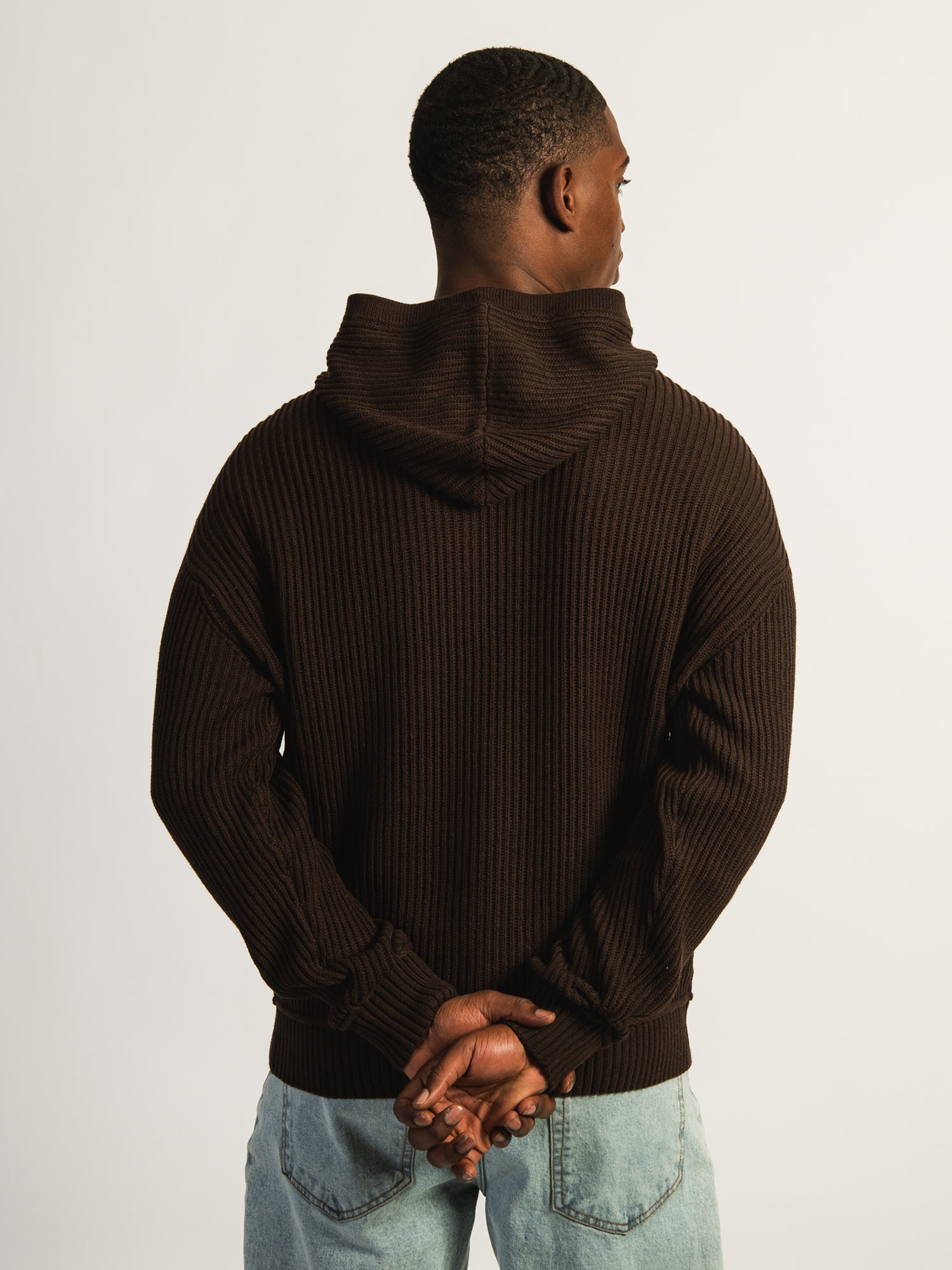 KOLBY SWEATER HOODIE - CHOCOLATE - Image 4