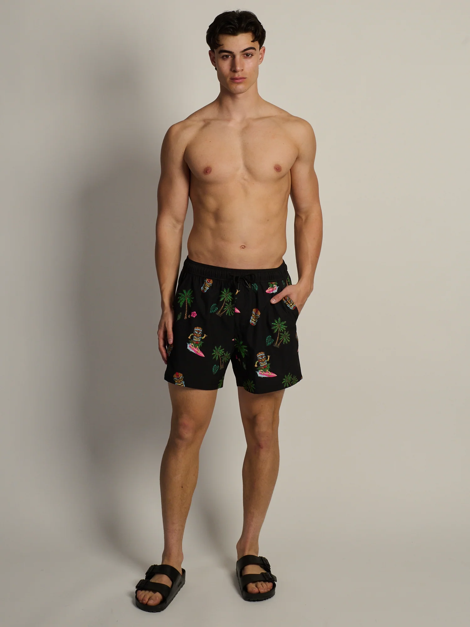 KOLBY TIKI 5in STRETCH SWIM SHORT - BLACK - Image 2